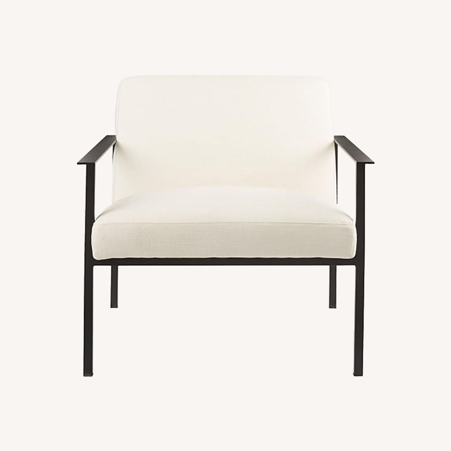 CB2 Cue Chair, White with Black Metal - image-0