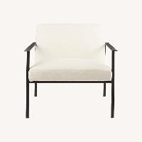 CB2 Cue Chair, White with Black Metal
