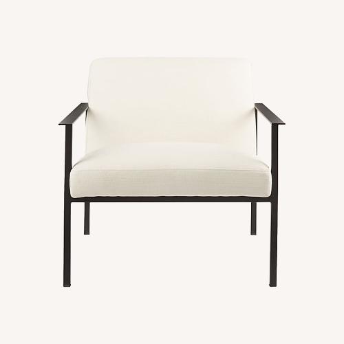 Used CB2 Cue Chair, White with Black Metal for sale on AptDeco