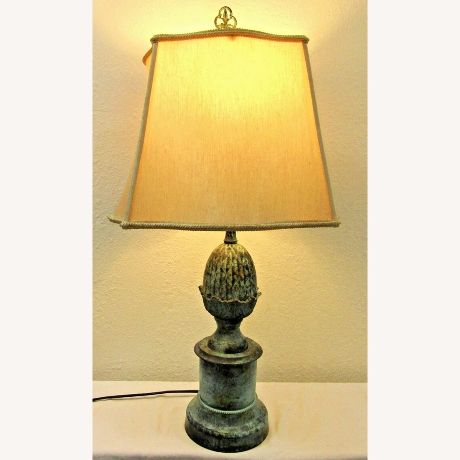 Vintage Bronze Acorn on Pedestal 31" Table Lamp - image-2