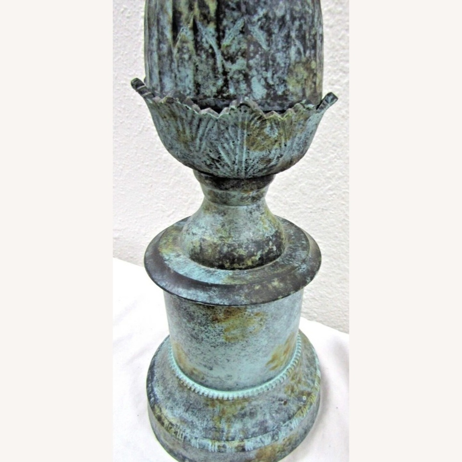 Vintage Bronze Acorn on Pedestal 31" Table Lamp - image-9