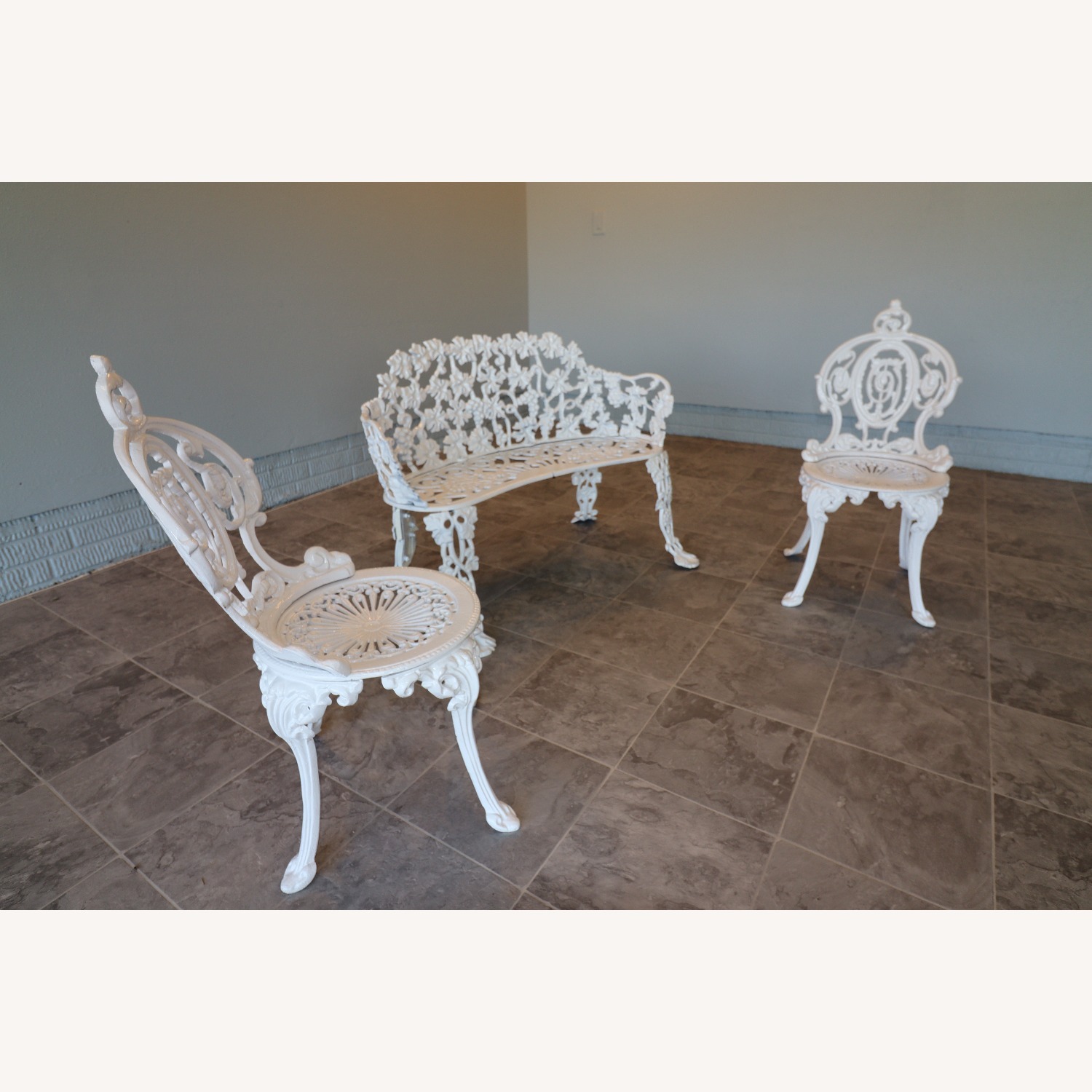 American Cast Iron Garden Suite Early 20th Century - image-7