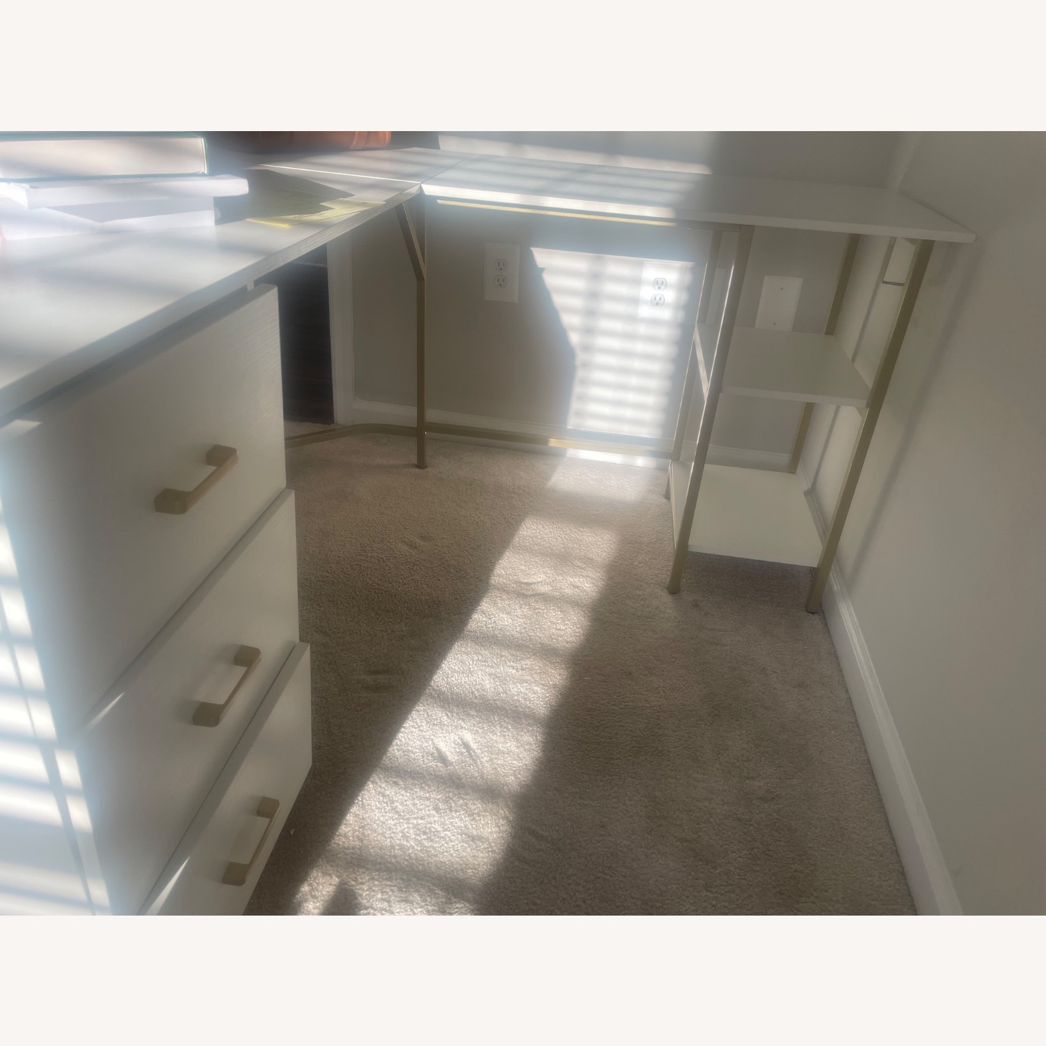 Techni White and Gold Desk - image-2