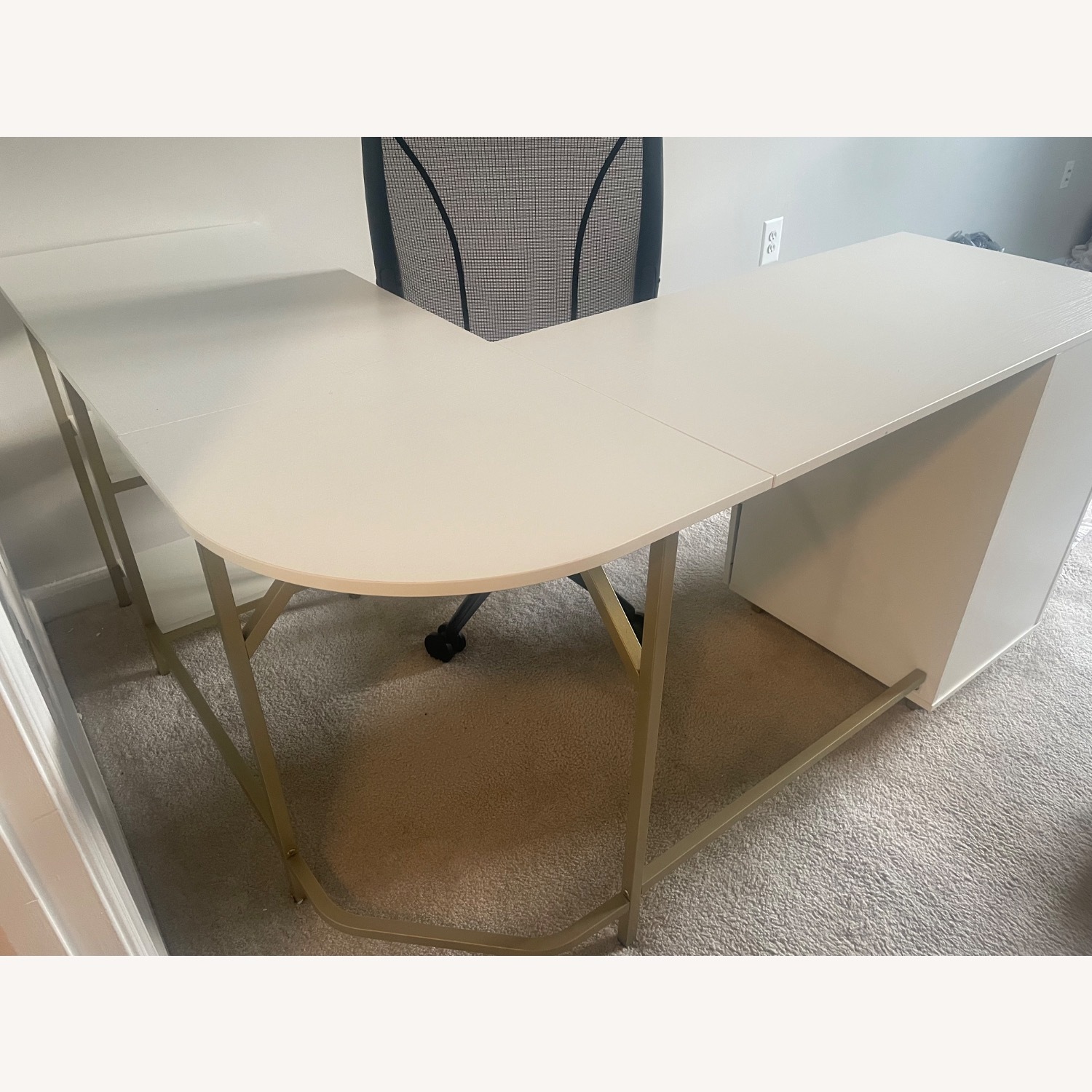 Techni White and Gold Desk - image-1