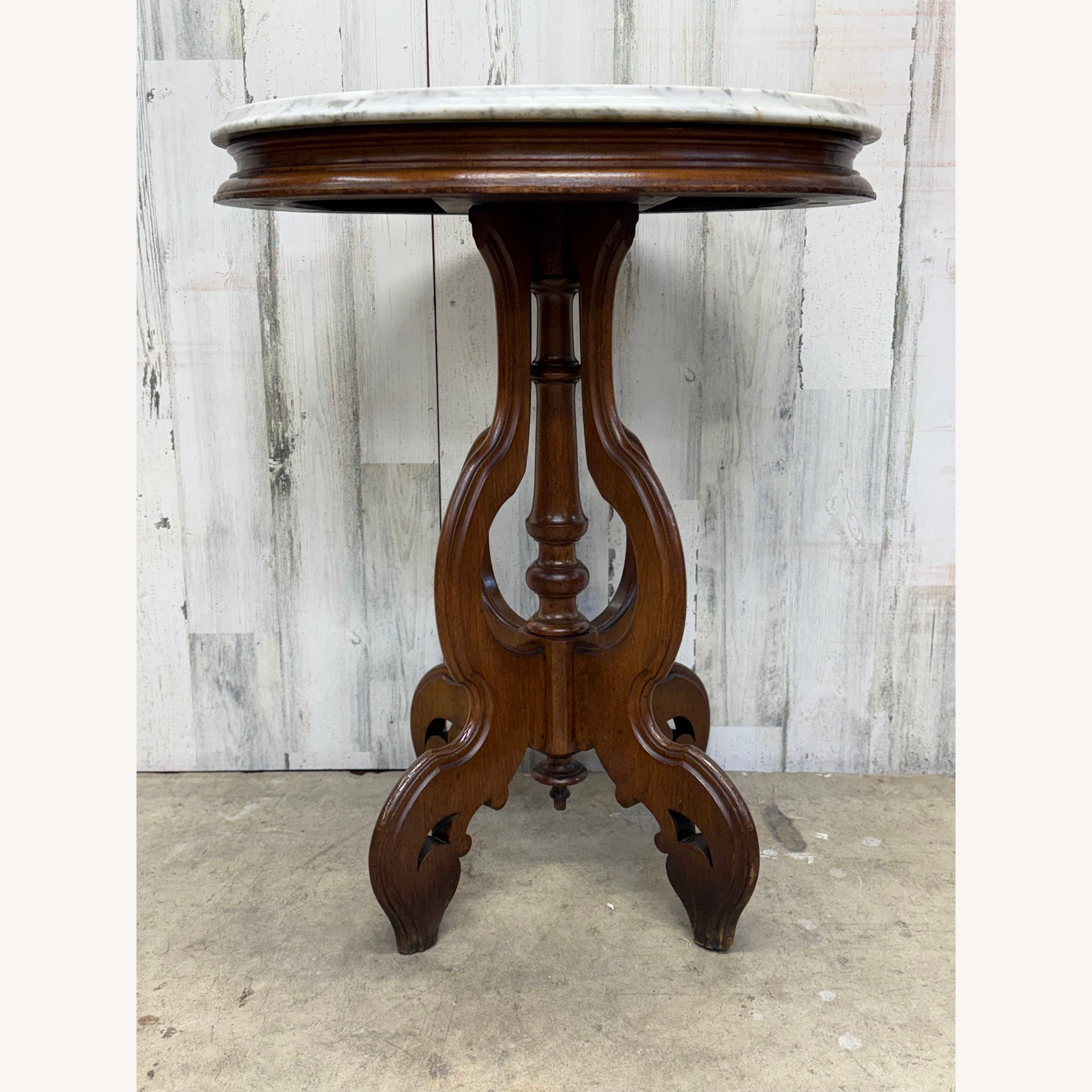 Antique Victorian Marble Top End Table - image-5