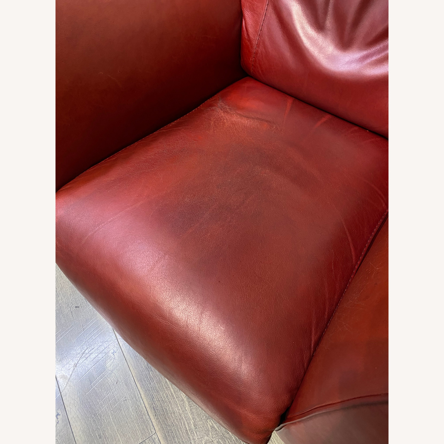 Red Leather Natuzzi Recliner Chair - image-2