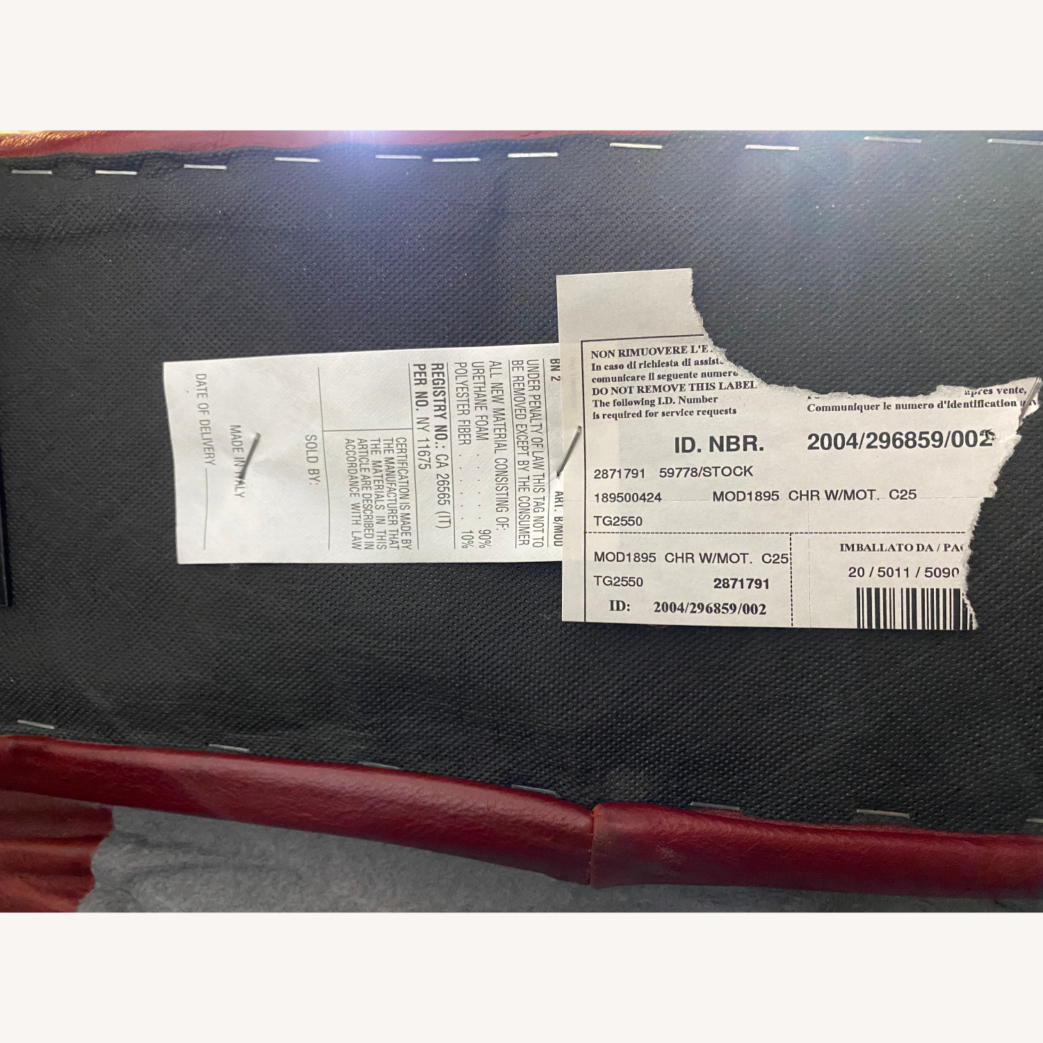 Red Leather Natuzzi Recliner Chair - image-5