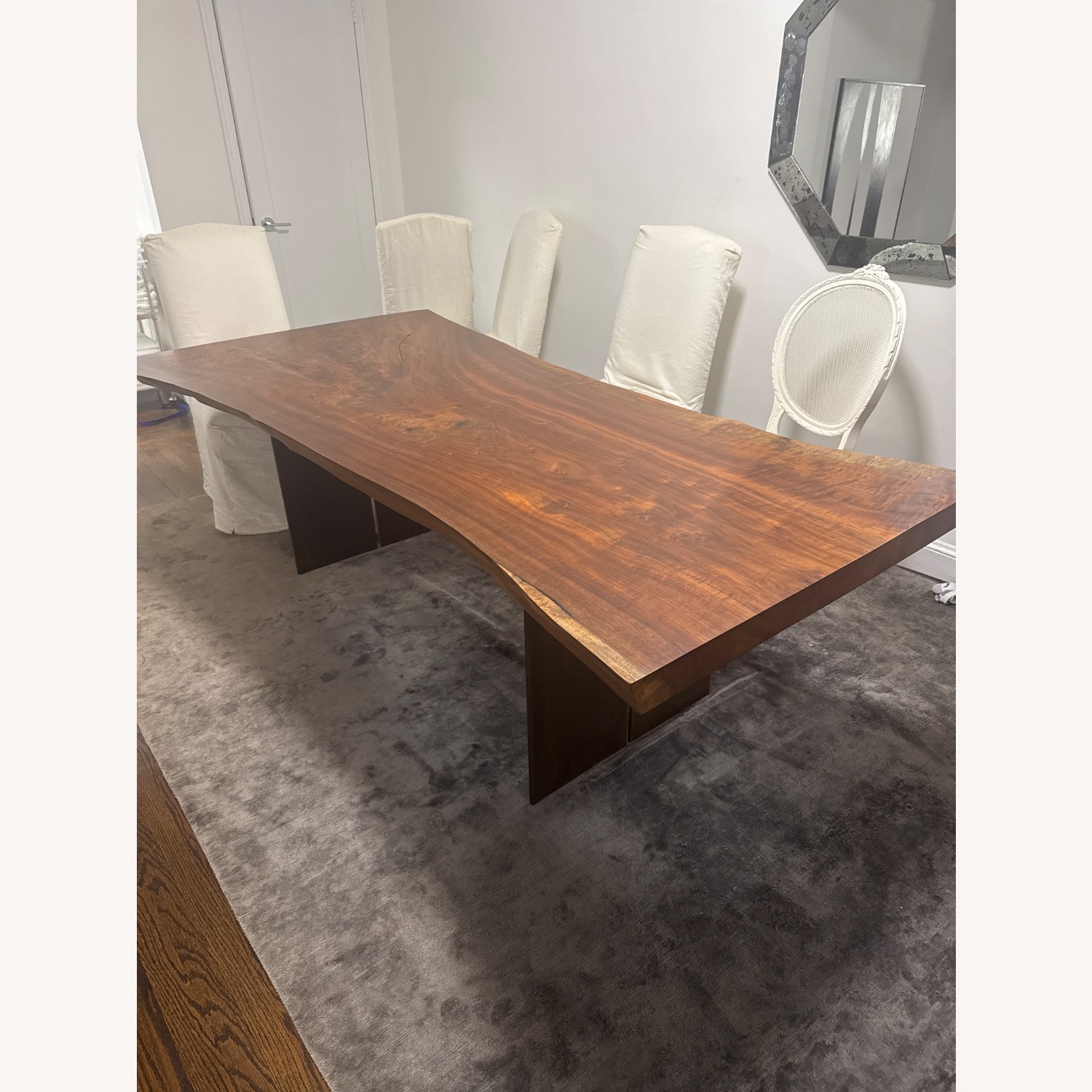 Custom Walnut/Steel Live Edge Dining Table - image-1
