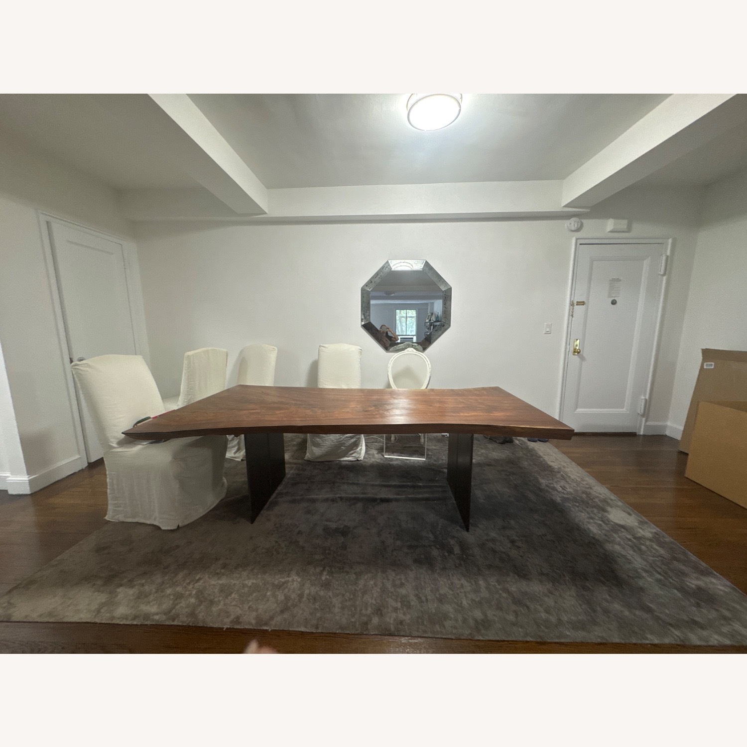 Custom Walnut/Steel Live Edge Dining Table - image-2
