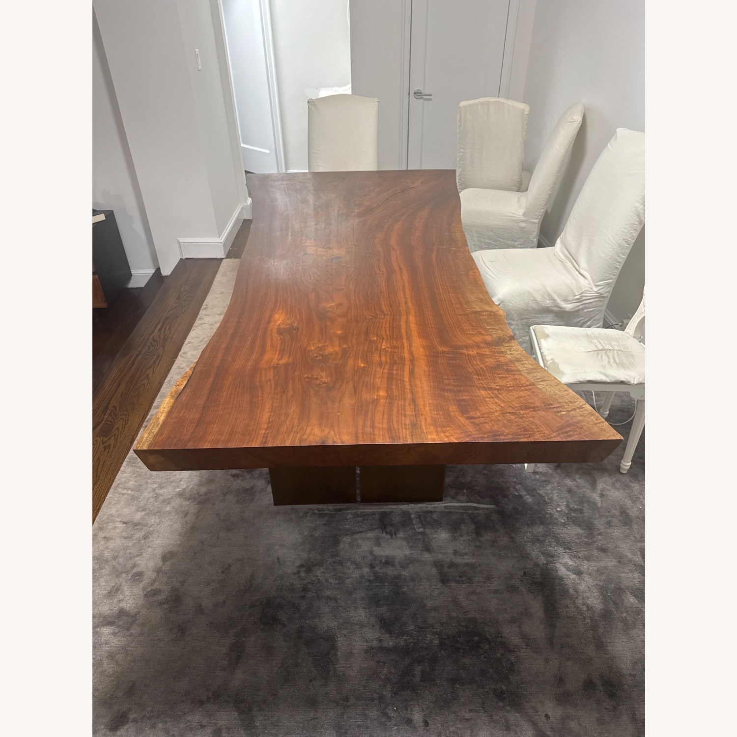 Custom Walnut/Steel Live Edge Dining Table - image-5