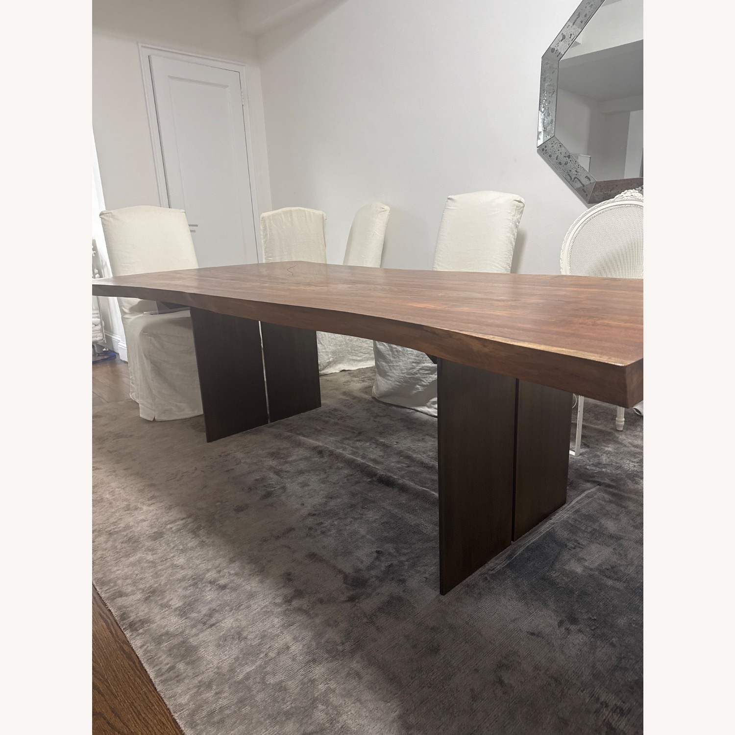 Custom Walnut/Steel Live Edge Dining Table - image-3