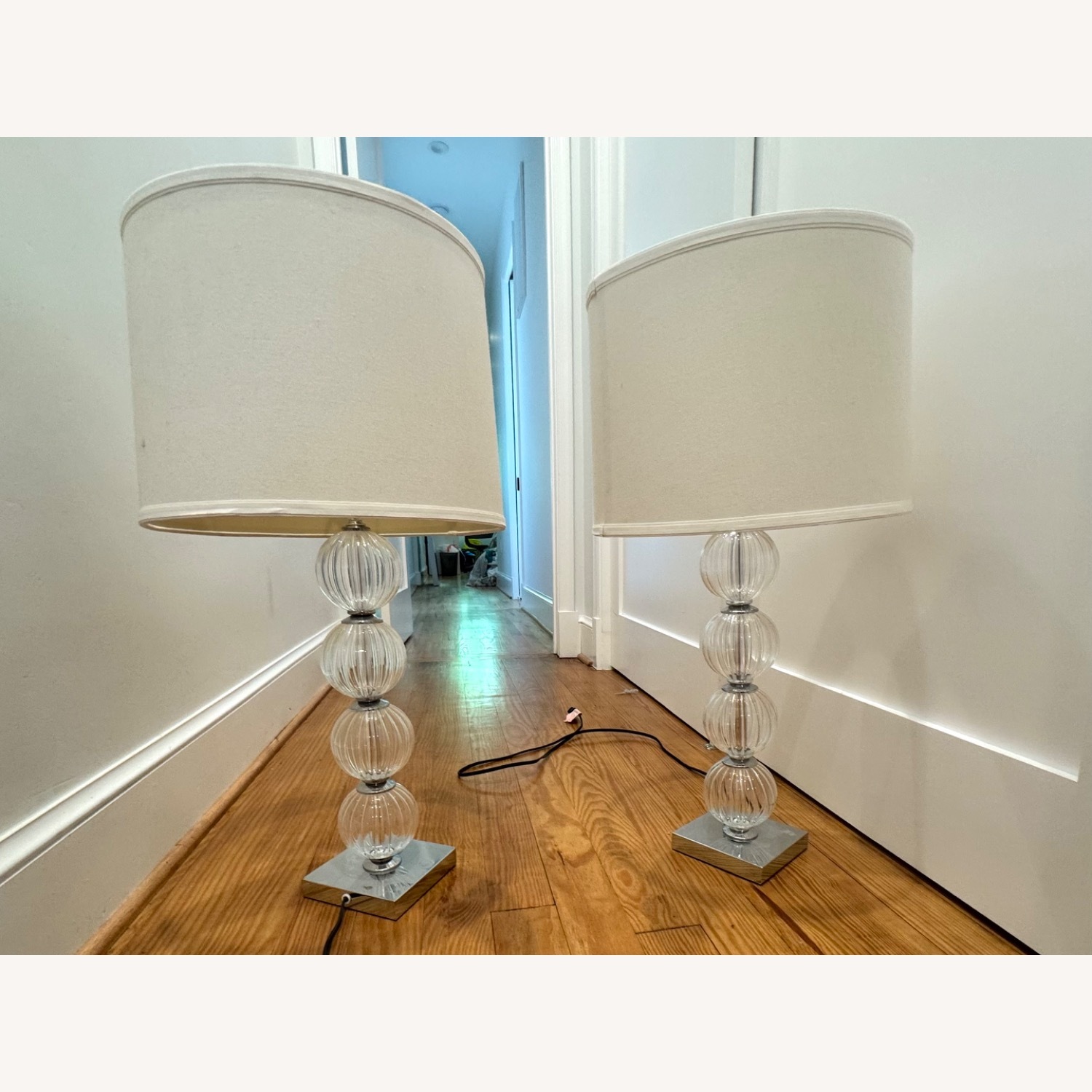 Set of Safavieh Crystal Glass Globe Table Lamps - image-2