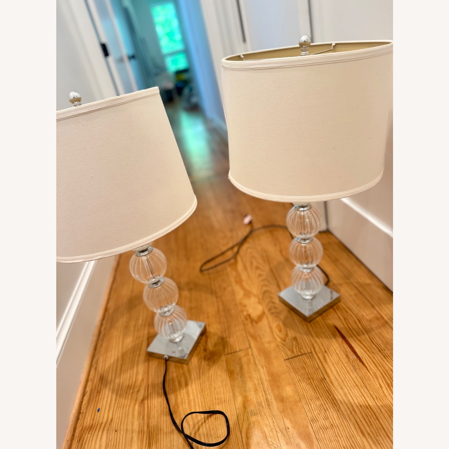 Set of Safavieh Crystal Glass Globe Table Lamps - image-10