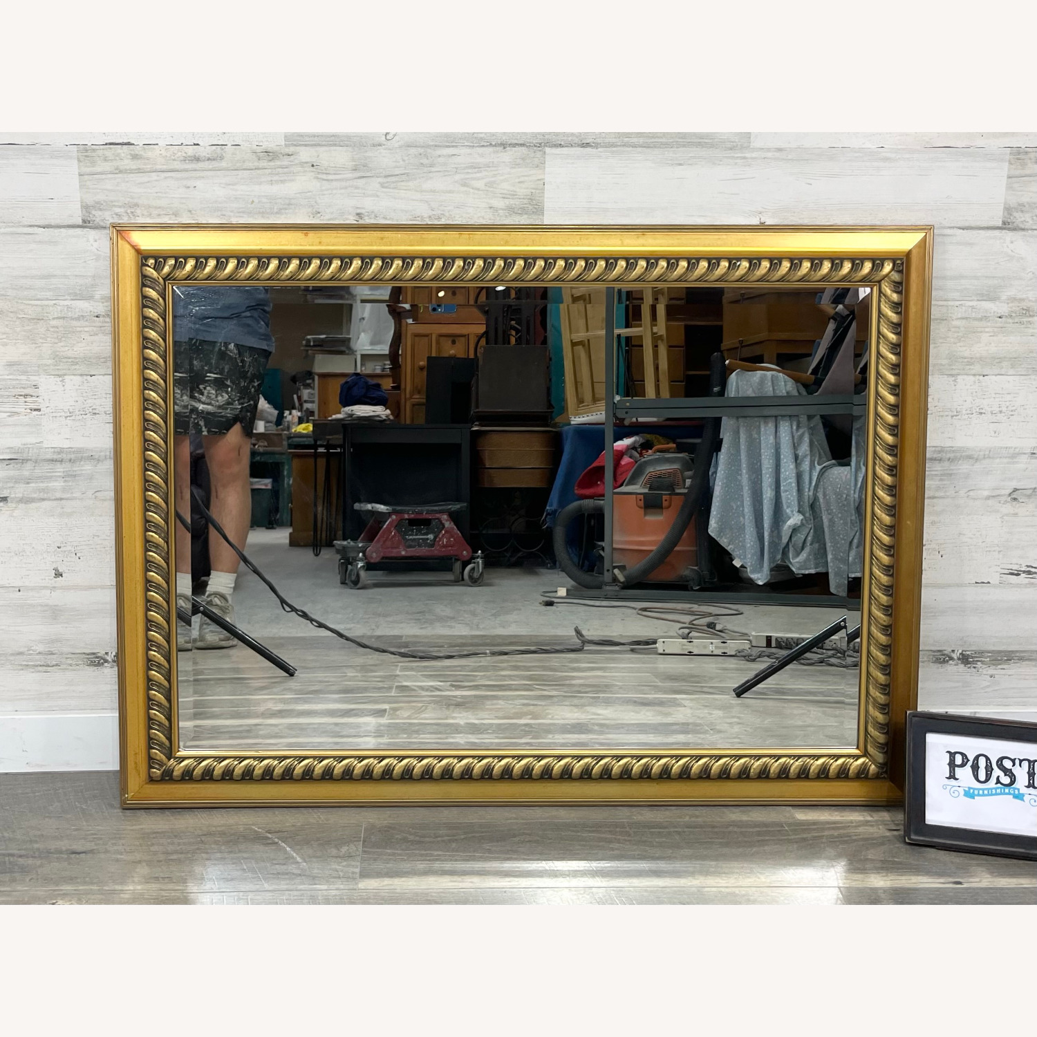 Large Gold Frame Mirror - image-1