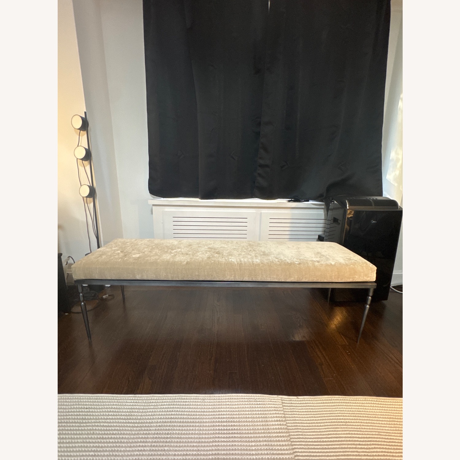 Upholstered Bench With Steel Base - image-1