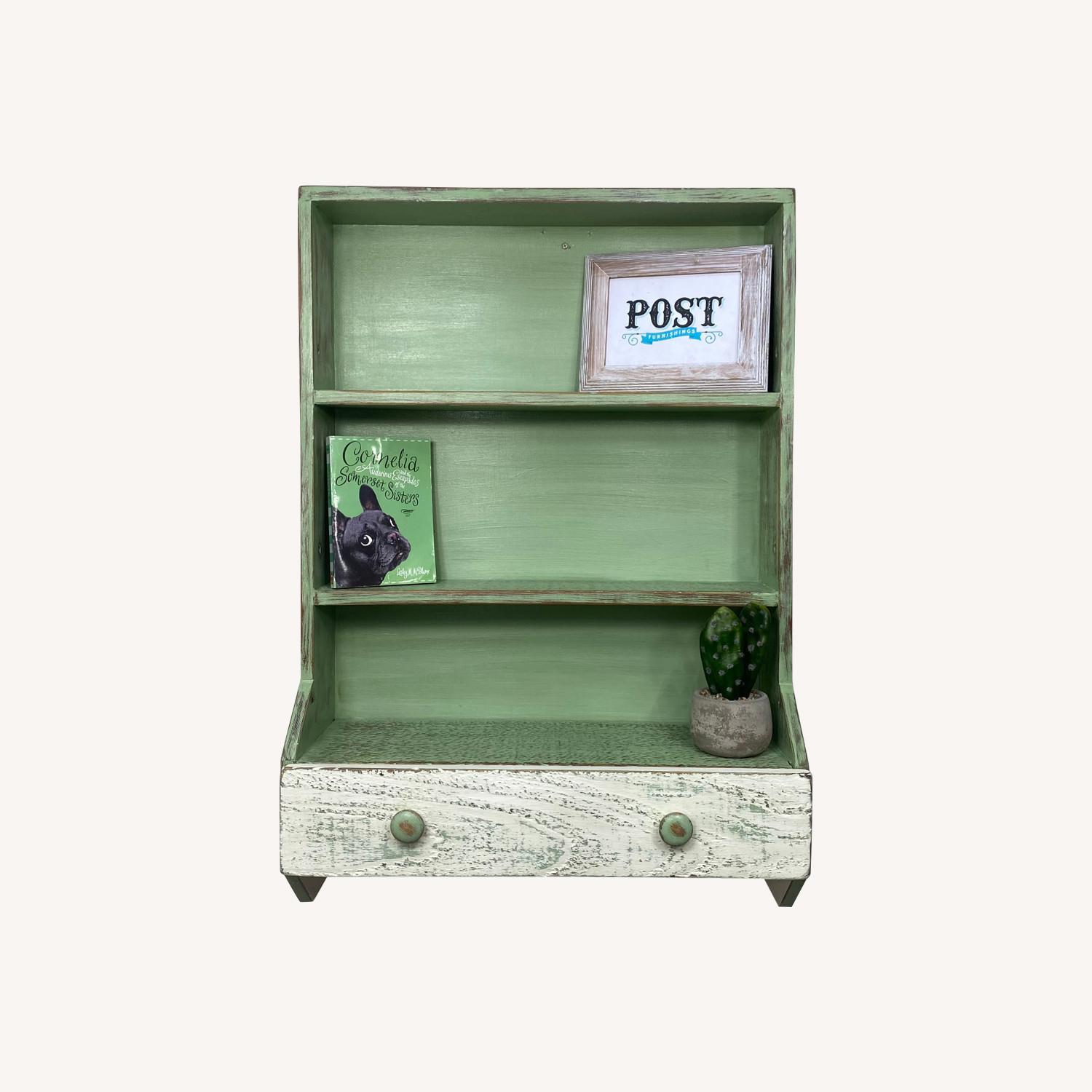 Green Rustic Wood Hanging Shelf - image-0