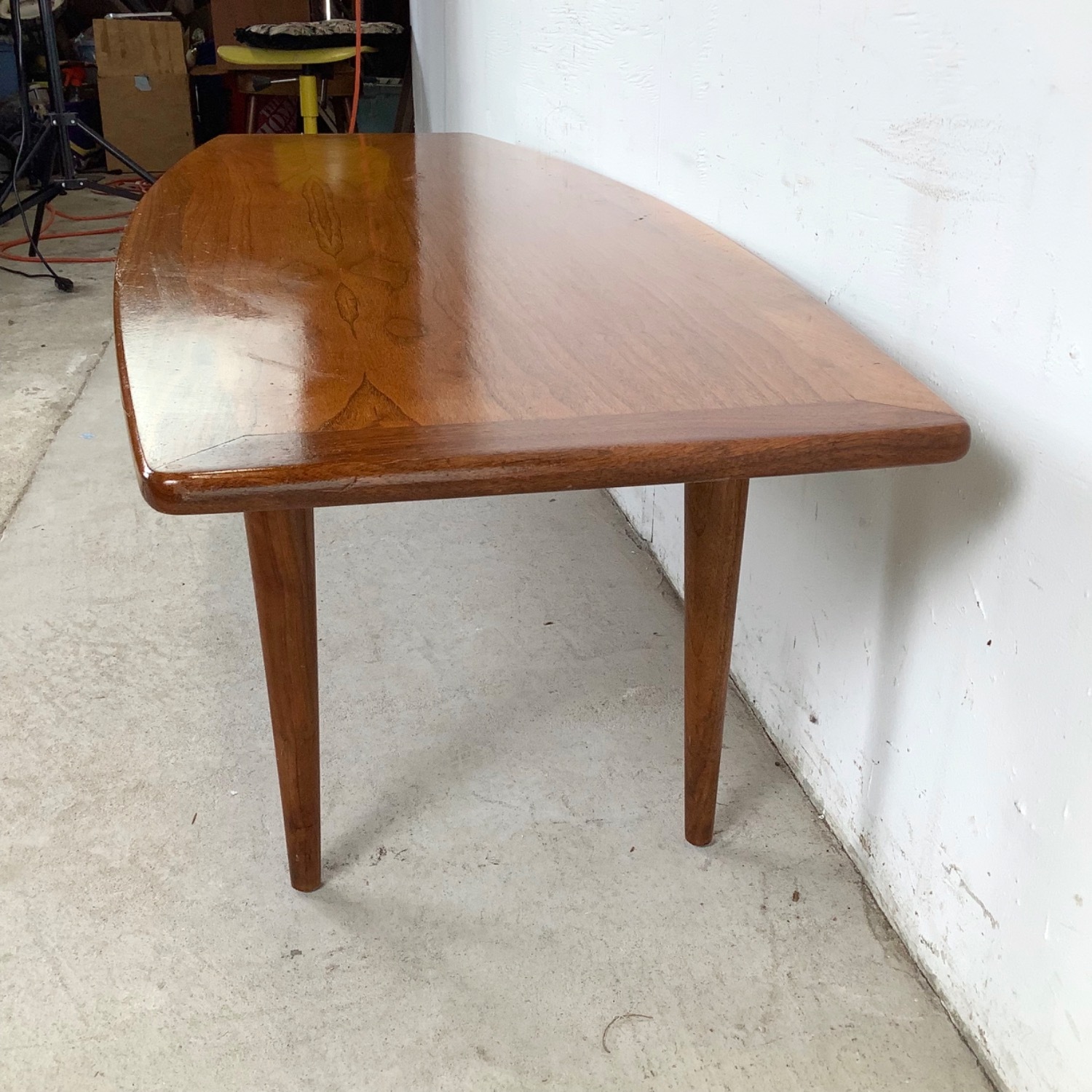 Scandinavian Modern Teak Surfboard Coffee Table - image-9