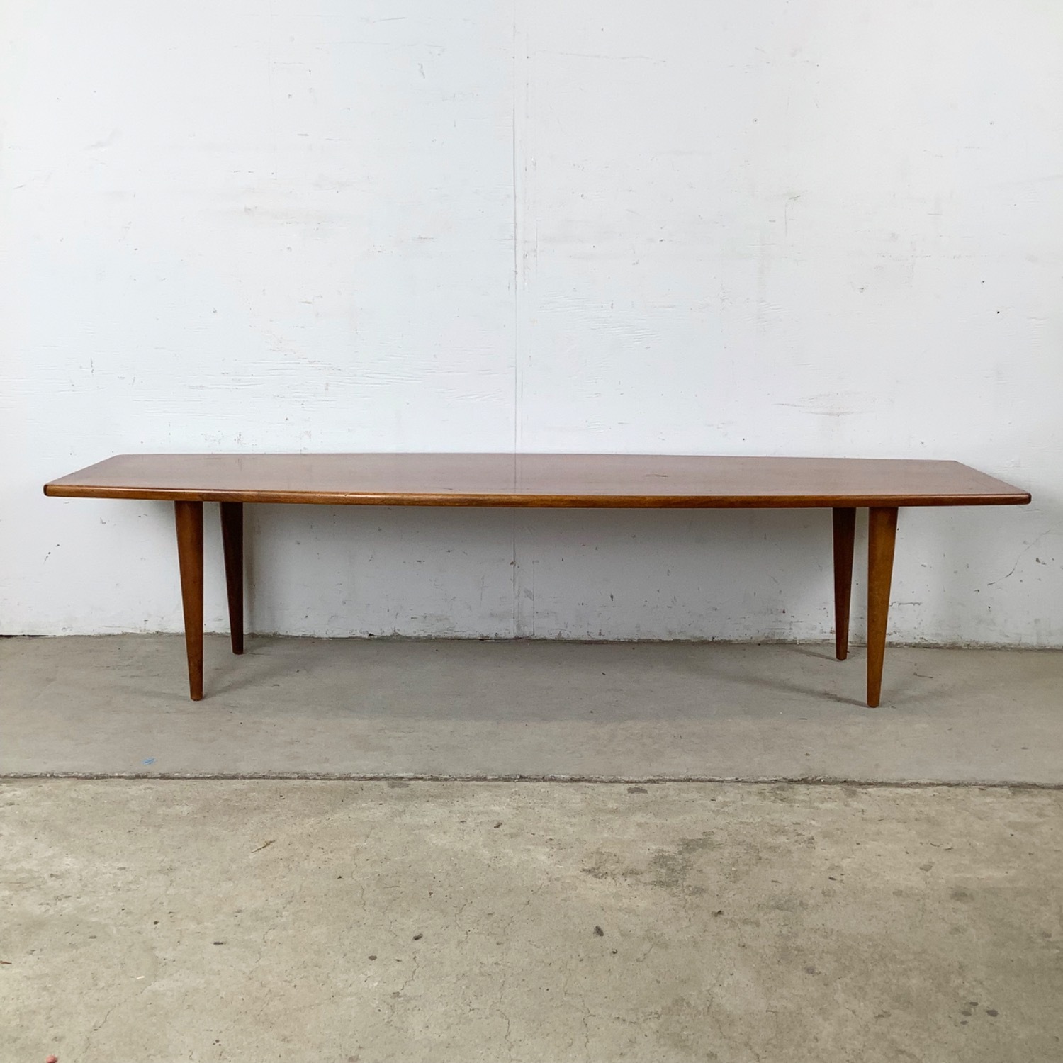 Scandinavian Modern Teak Surfboard Coffee Table - image-12