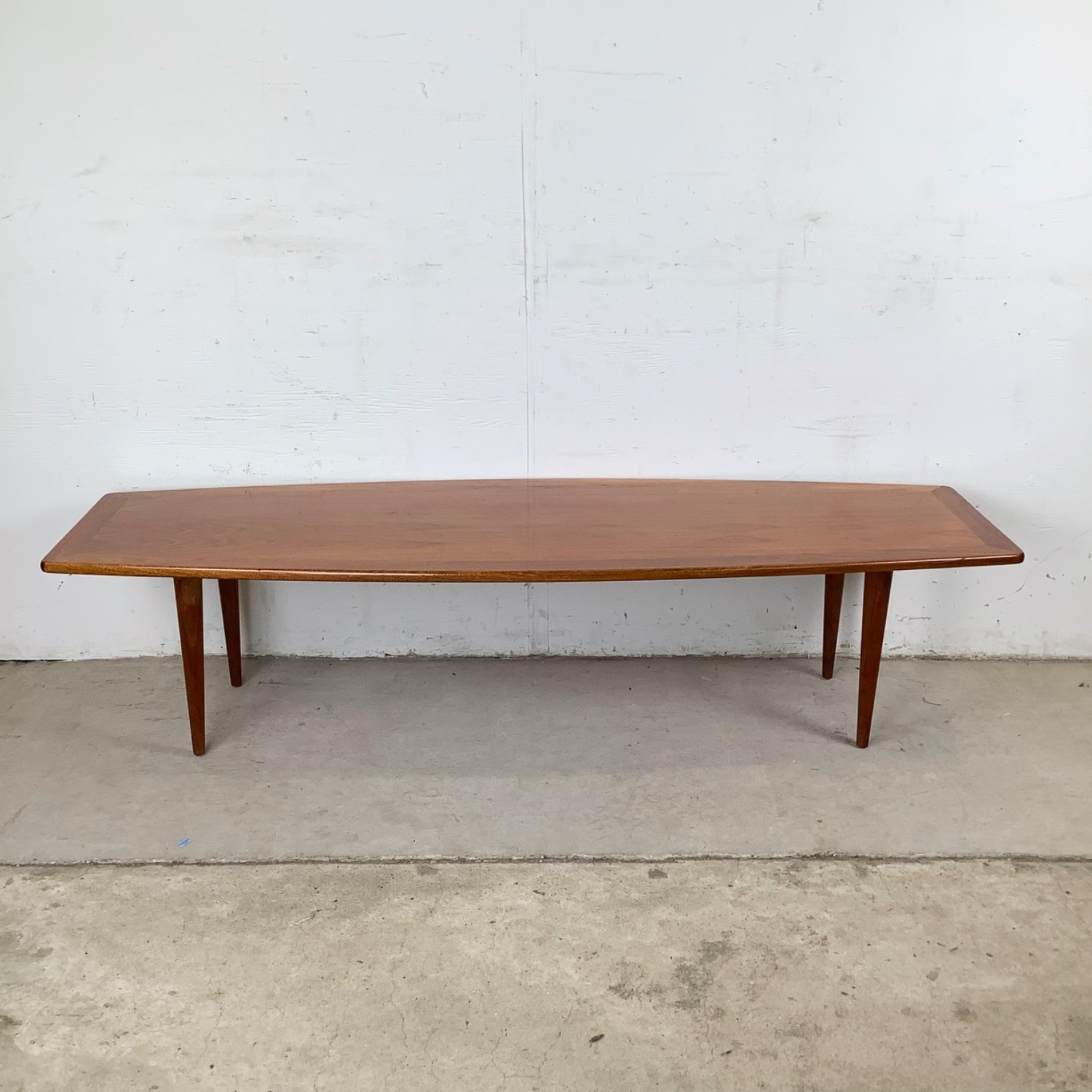 Scandinavian Modern Teak Surfboard Coffee Table - image-1