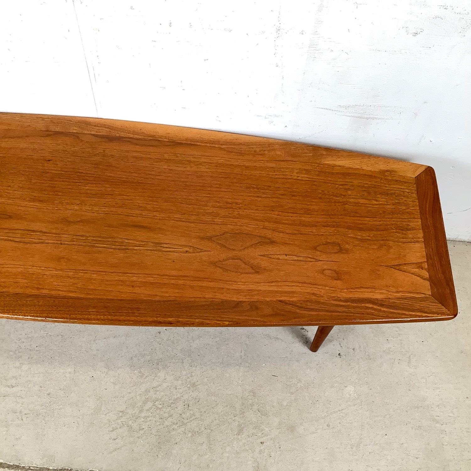 Scandinavian Modern Teak Surfboard Coffee Table - image-5