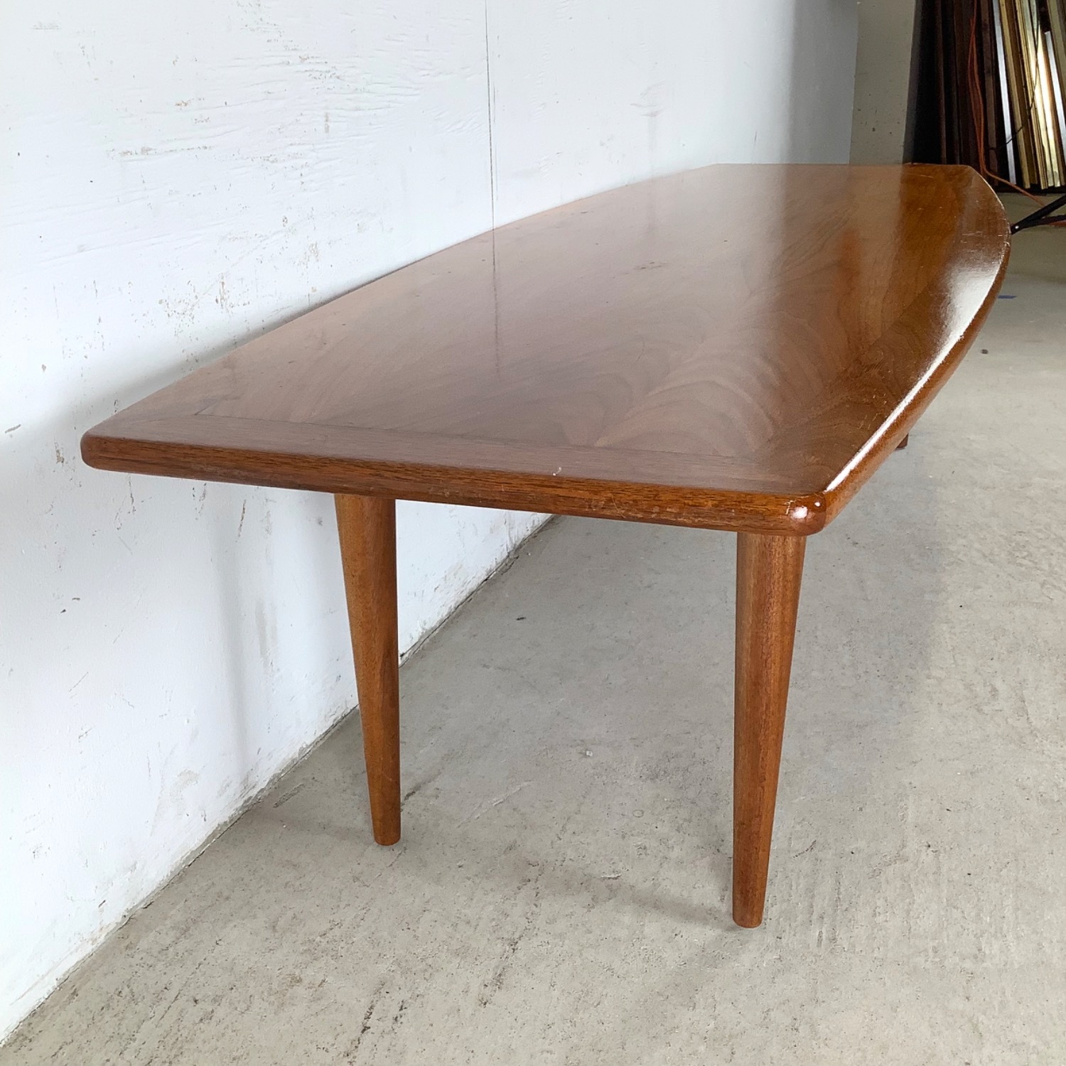 Scandinavian Modern Teak Surfboard Coffee Table - image-8