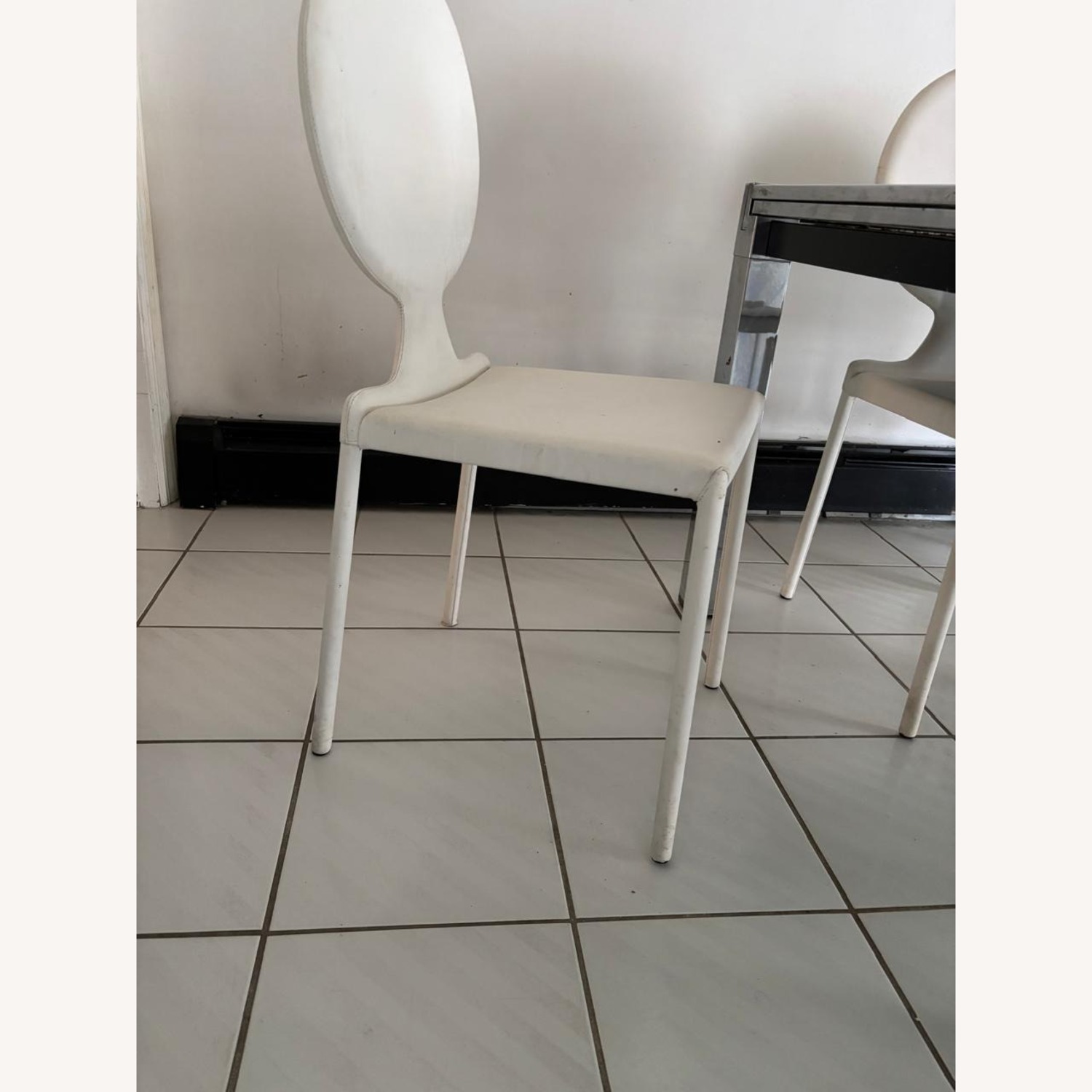 Vintage Glass Dining Table Set with Chairs - image-3