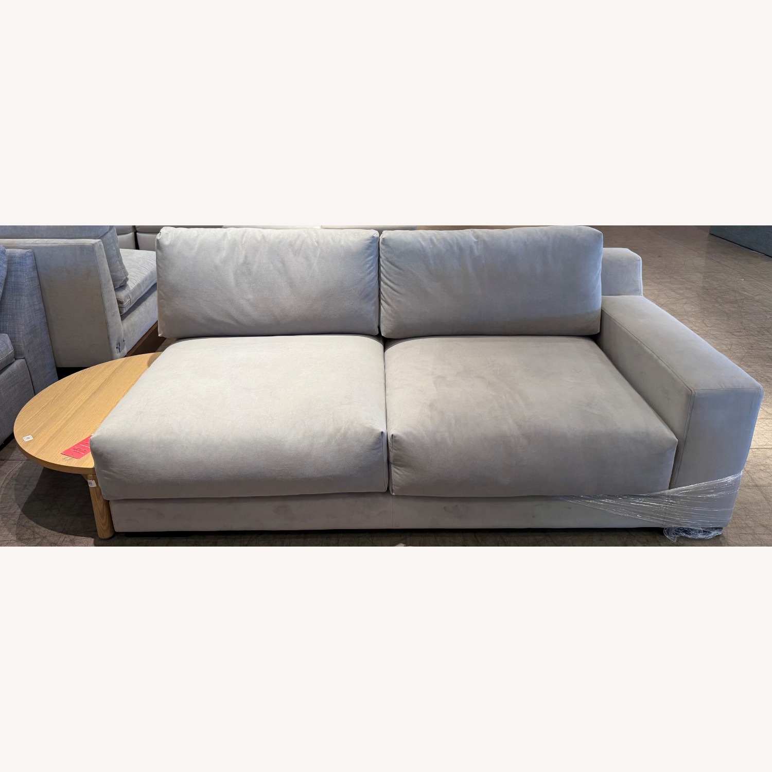 West Elm Silver Velvet Performance Dalton Sofa - image-0