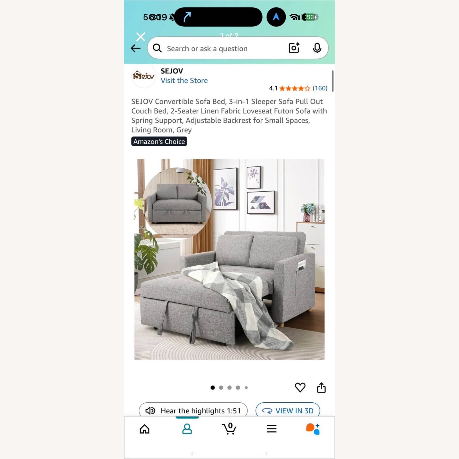 3 In 1 Sofa Bed - image-2