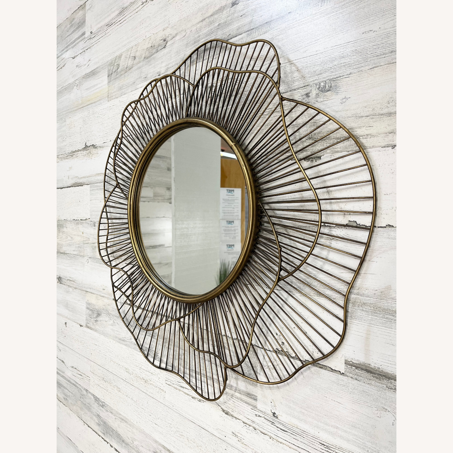 Gold Contemporary Rose Design Mirror - image-4