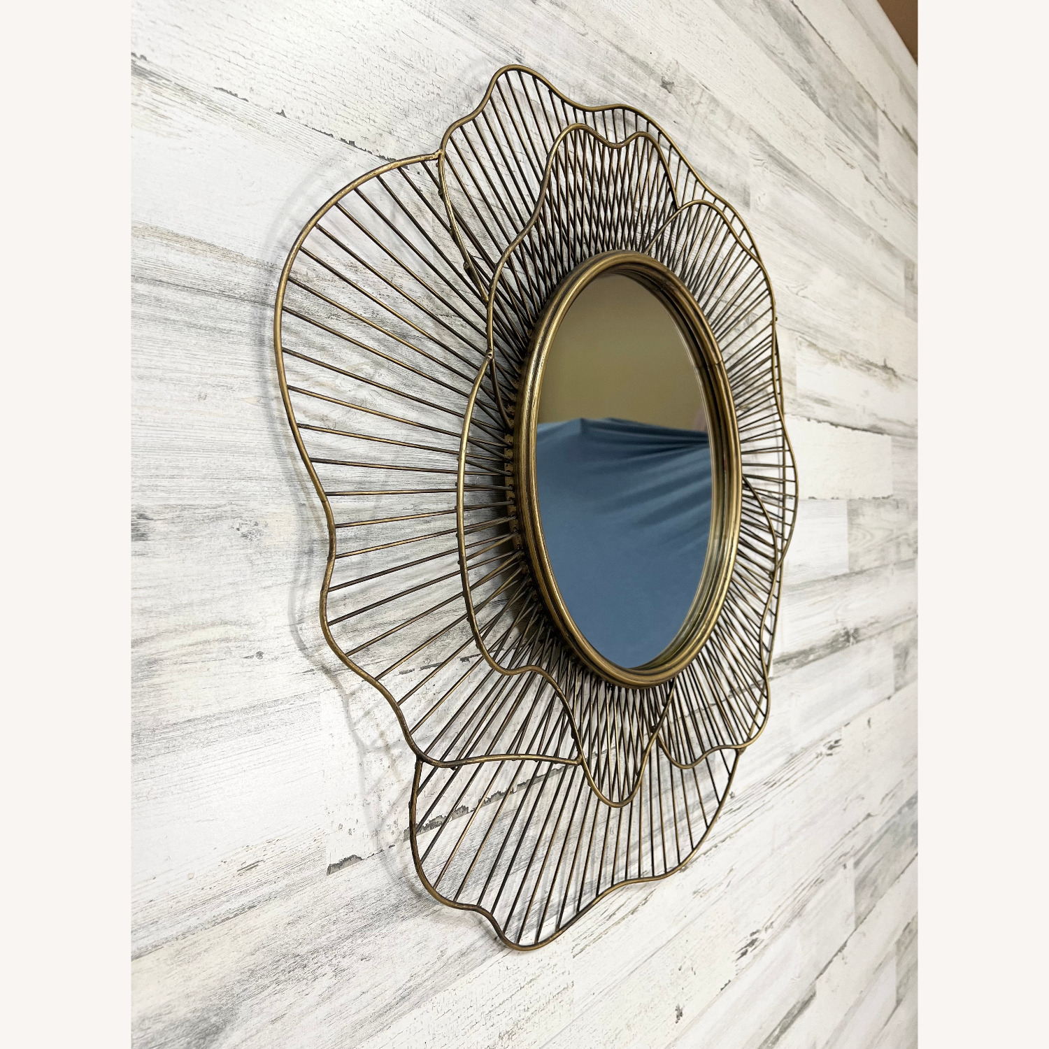 Gold Contemporary Rose Design Mirror - image-3
