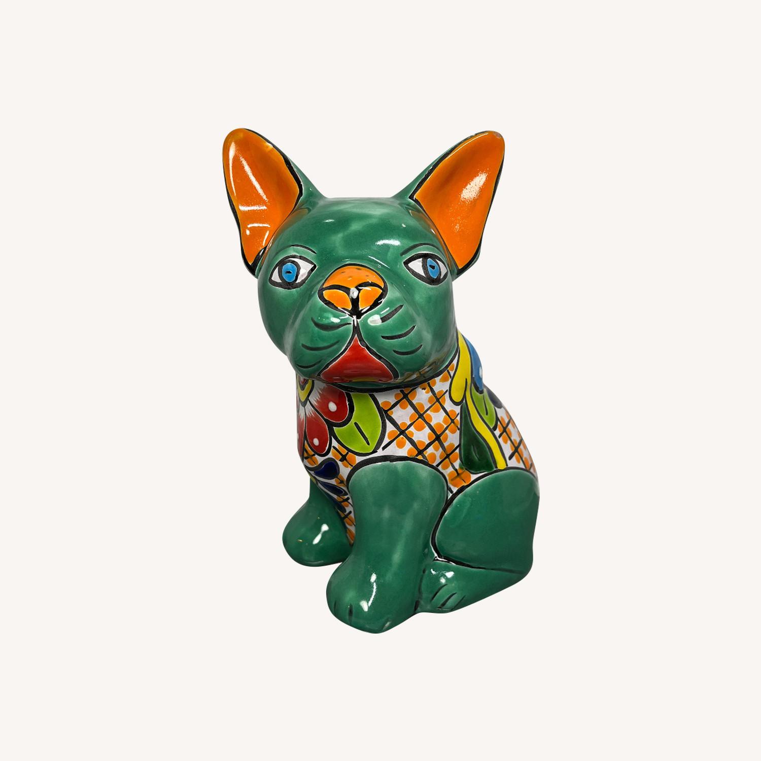 Talavera Mexican Pottery French Bull Dog - image-0