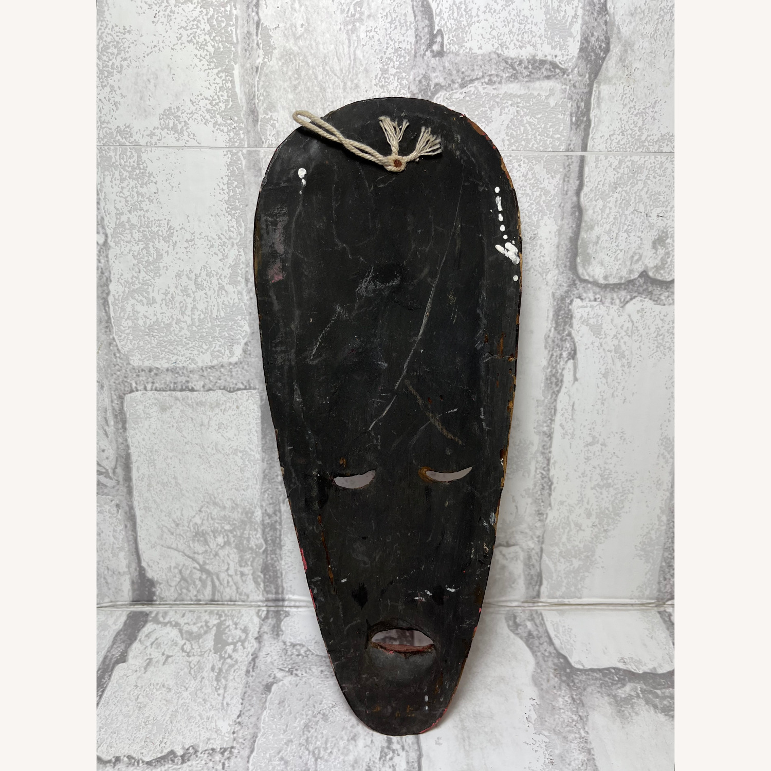 Red Tribal Costa Rican Wood Mask - image-4