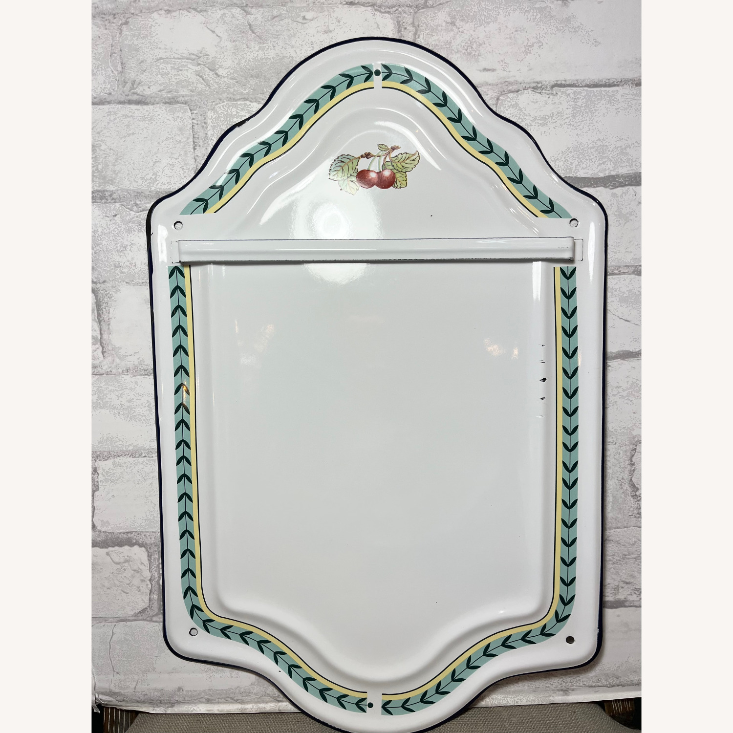 Vintage French Enamelware Ladle Holder Wall Rack - image-4