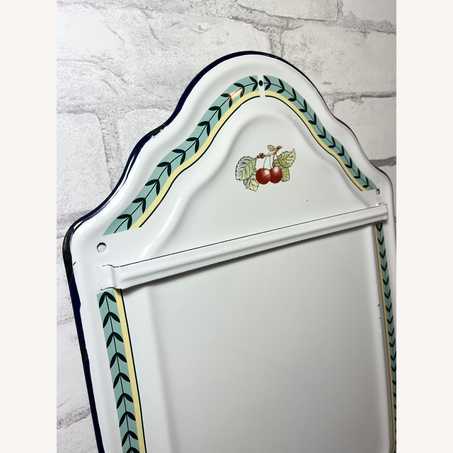 Vintage French Enamelware Ladle Holder Wall Rack - image-2