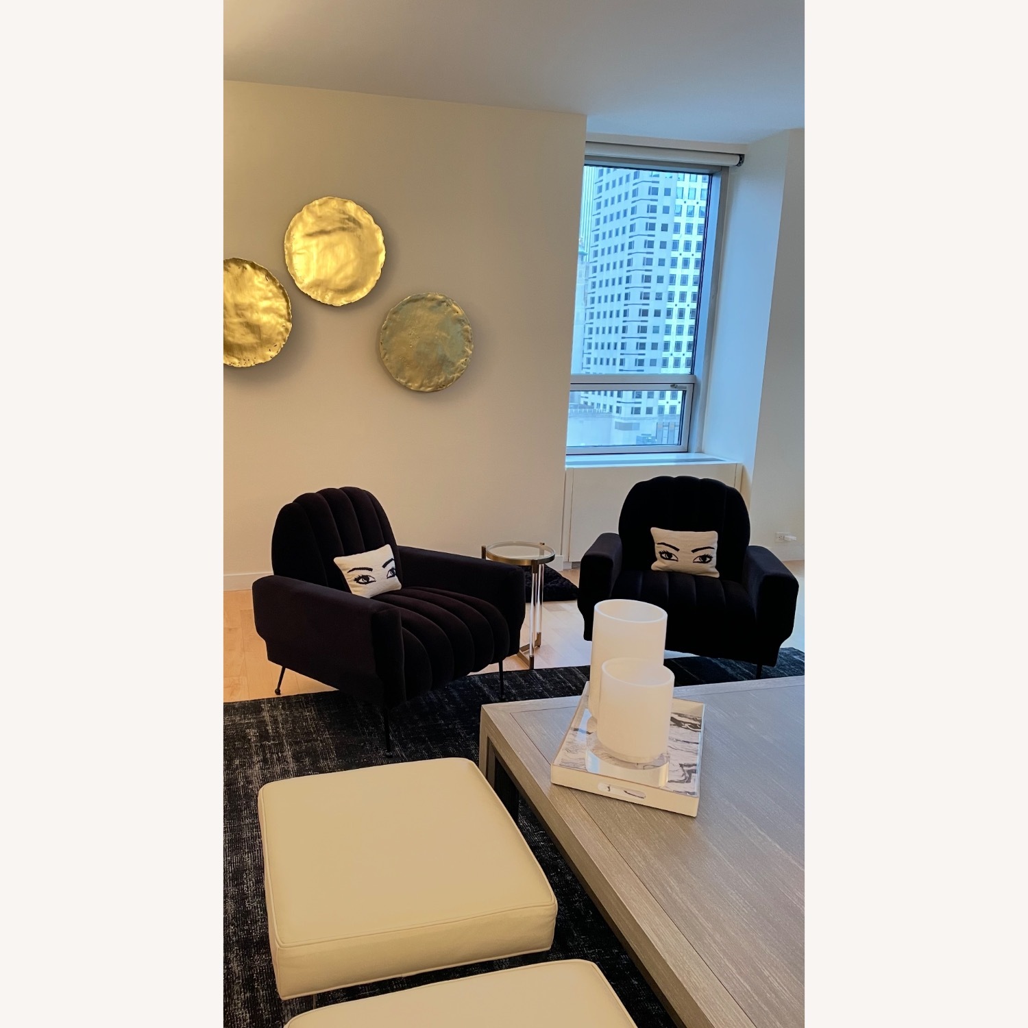 CB2 Ardis Black Velvet Chairs - image-1