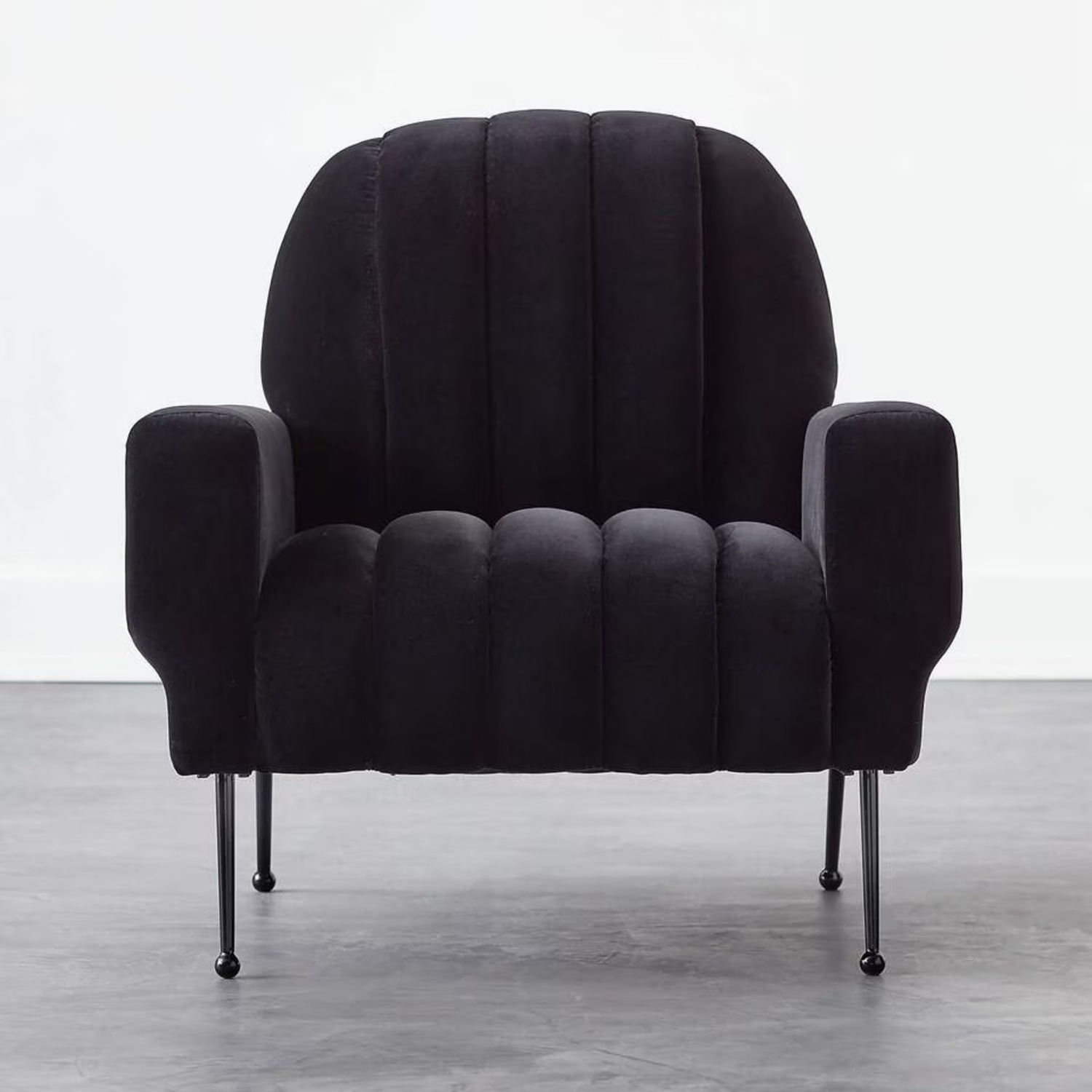 CB2 Ardis Black Velvet Chairs - image-5