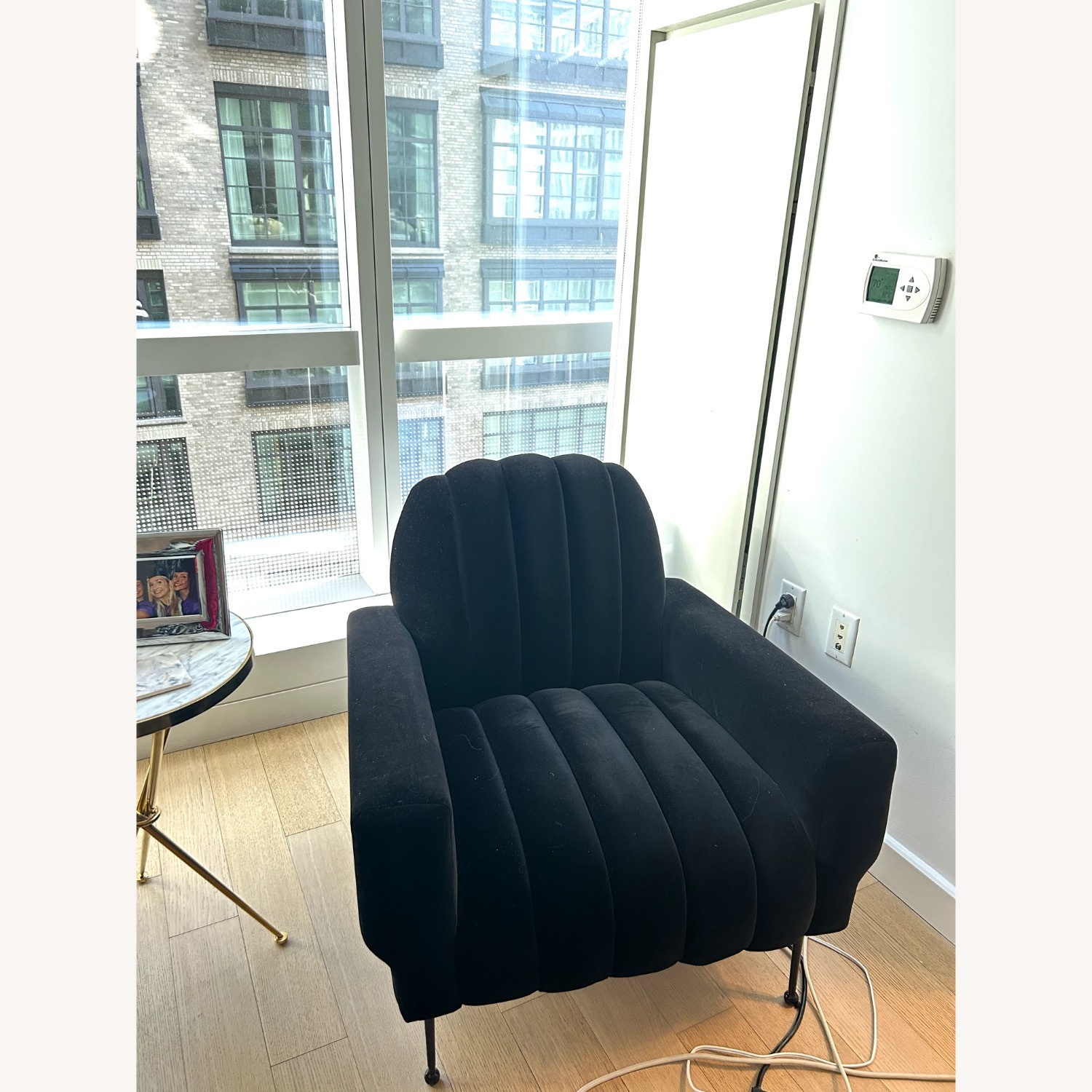 CB2 Ardis Black Velvet Chairs - image-2