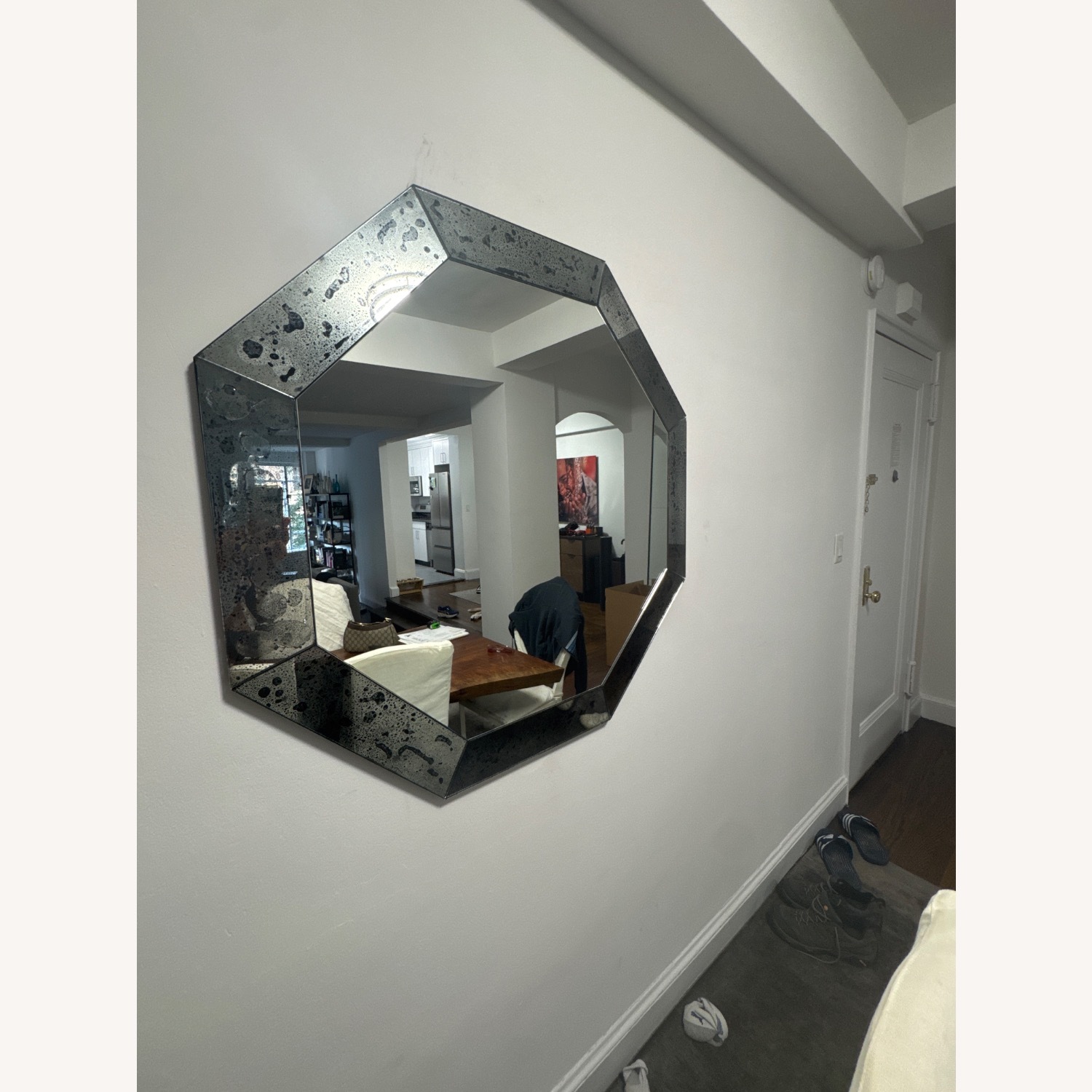 Octagonal Distressed Glass Mirror - image-4