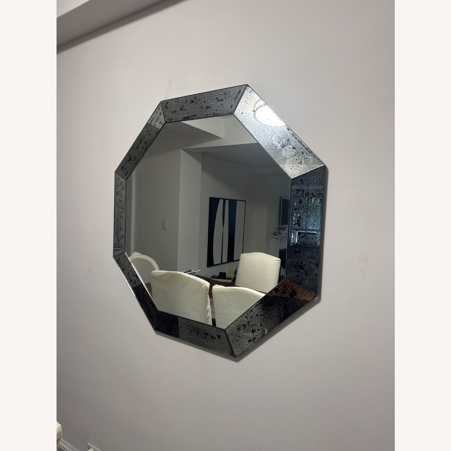 Octagonal Distressed Glass Mirror - image-2