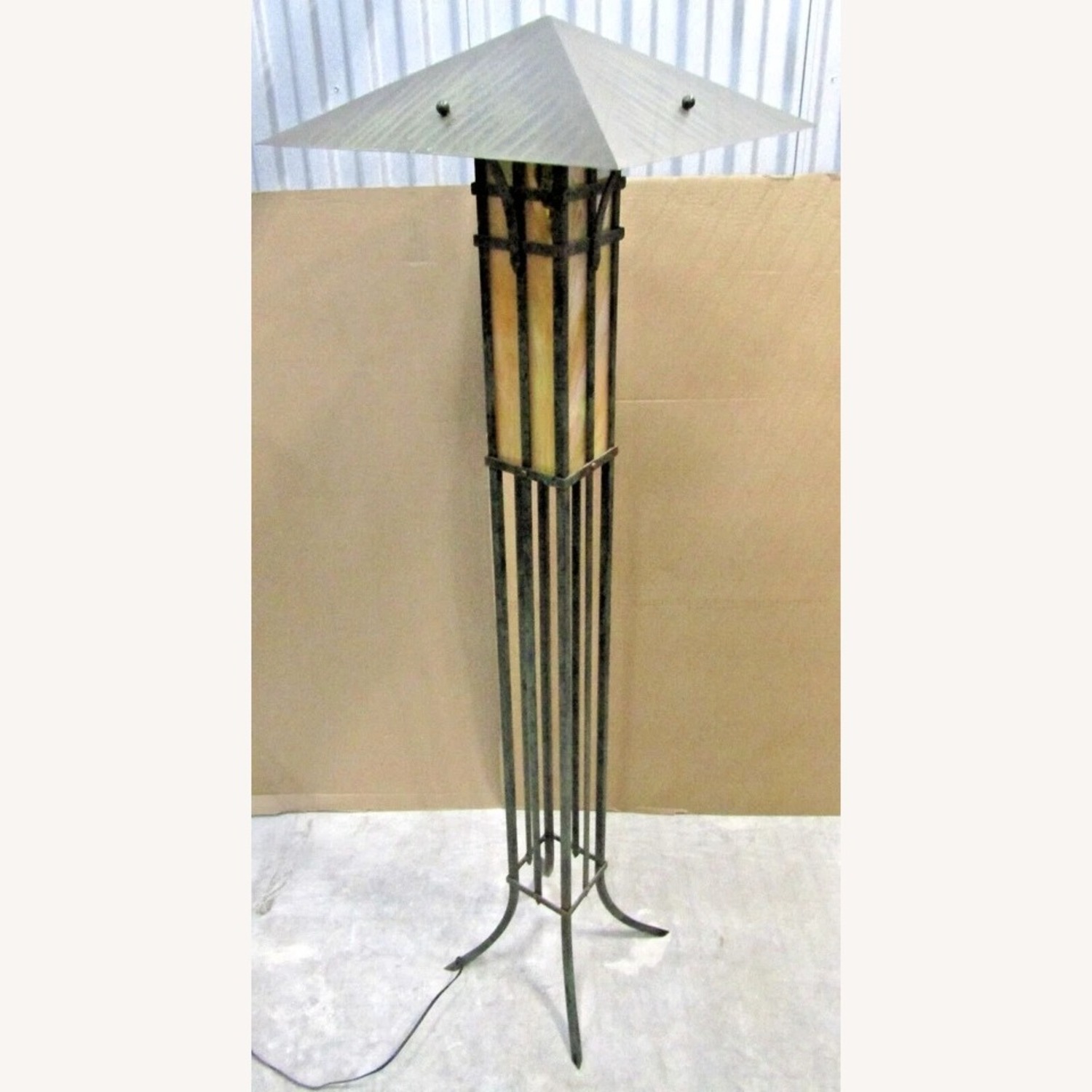 Craftsman Metal and Mica Torchier Floor Lamp - image-6