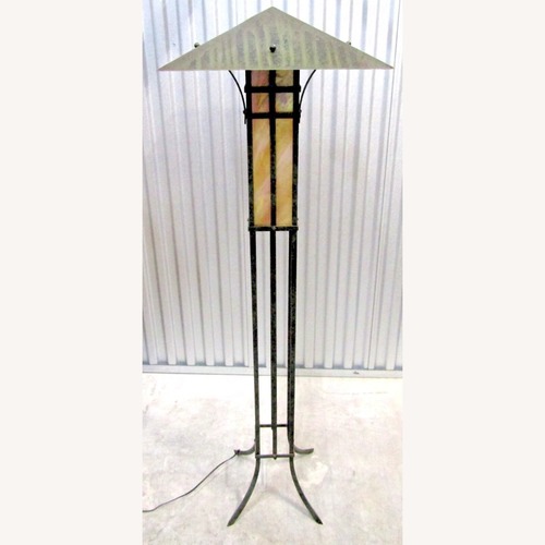 Used Craftsman Metal and Mica Torchier Floor Lamp for sale on AptDeco