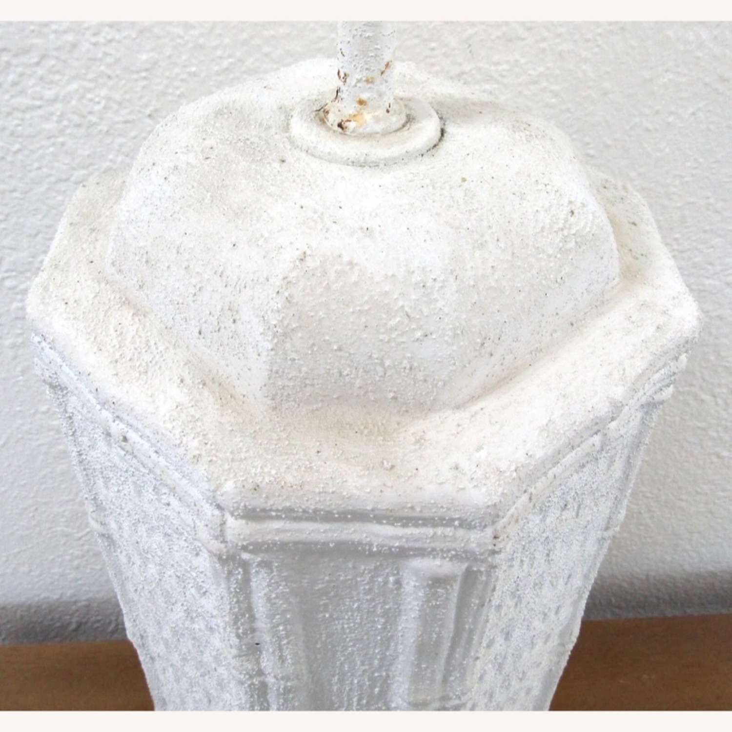 Pair White Ceramic Bamboo and Woven Table Lamps - image-8