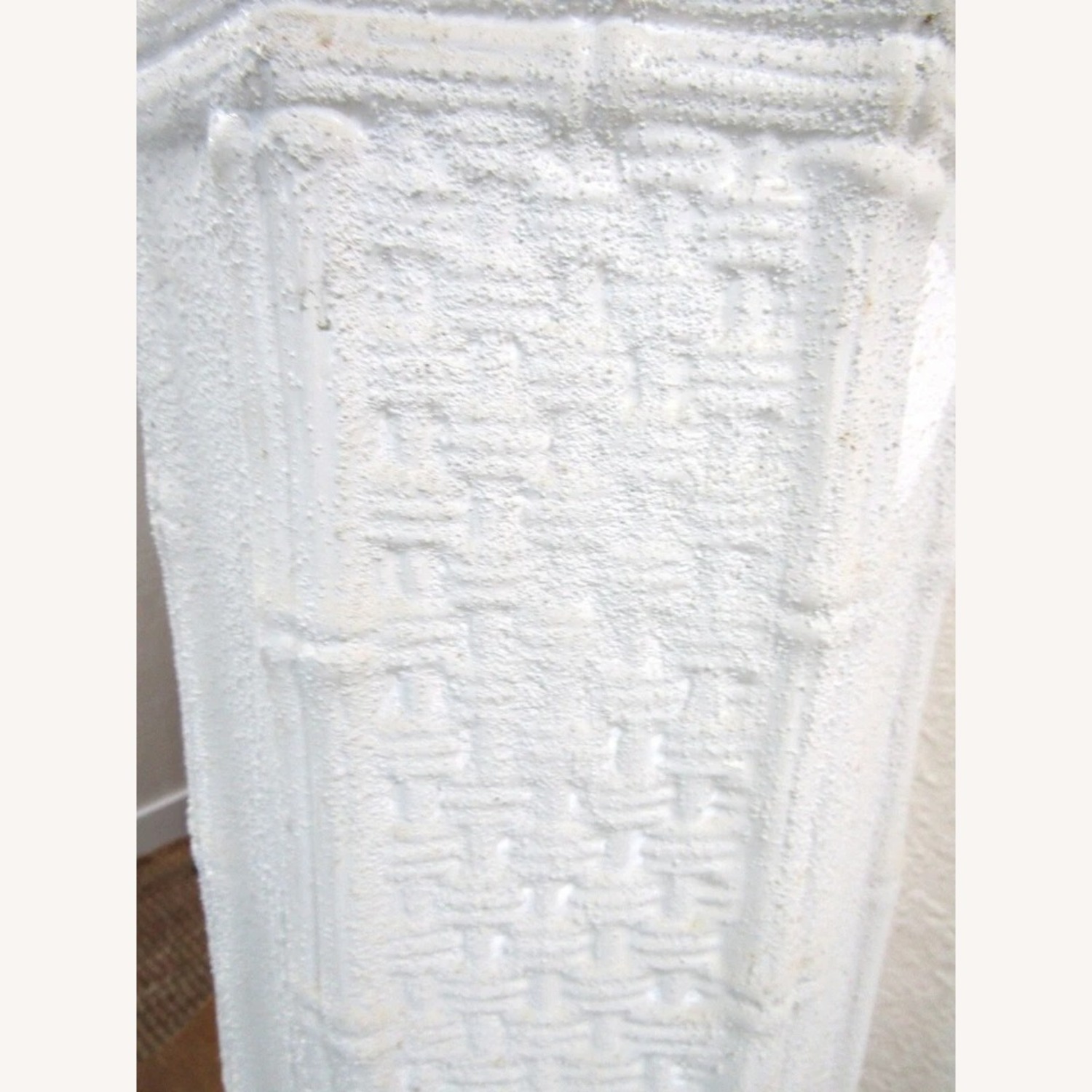 Pair White Ceramic Bamboo and Woven Table Lamps - image-7