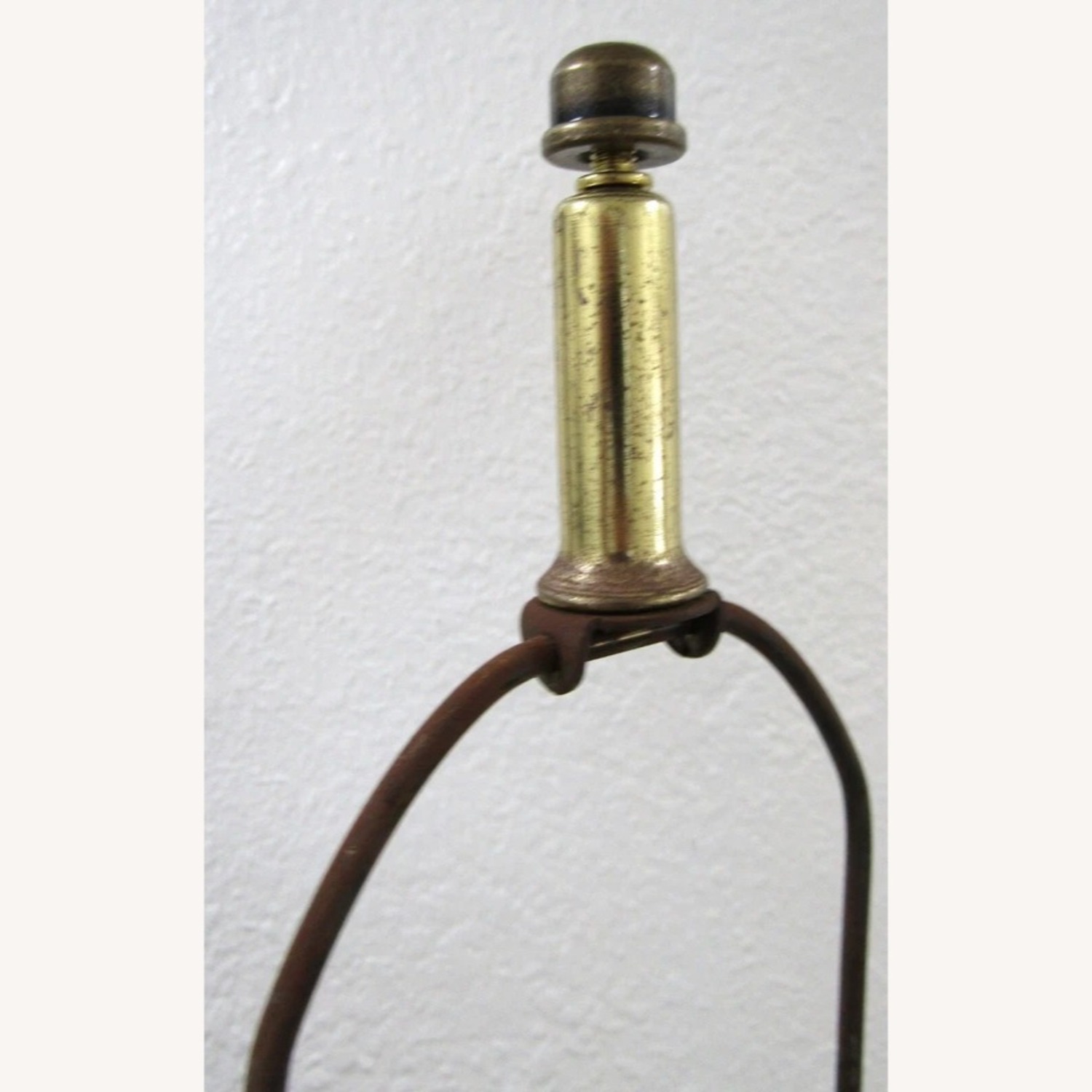 Pair White Ceramic Bamboo and Woven Table Lamps - image-9