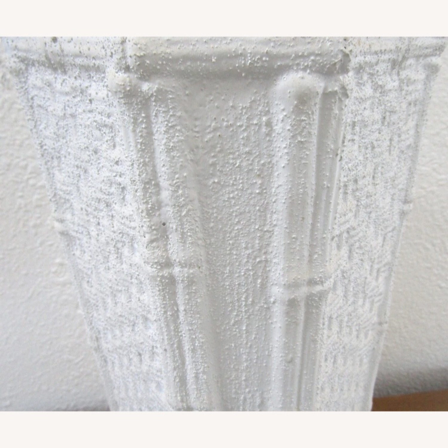 Pair White Ceramic Bamboo and Woven Table Lamps - image-6