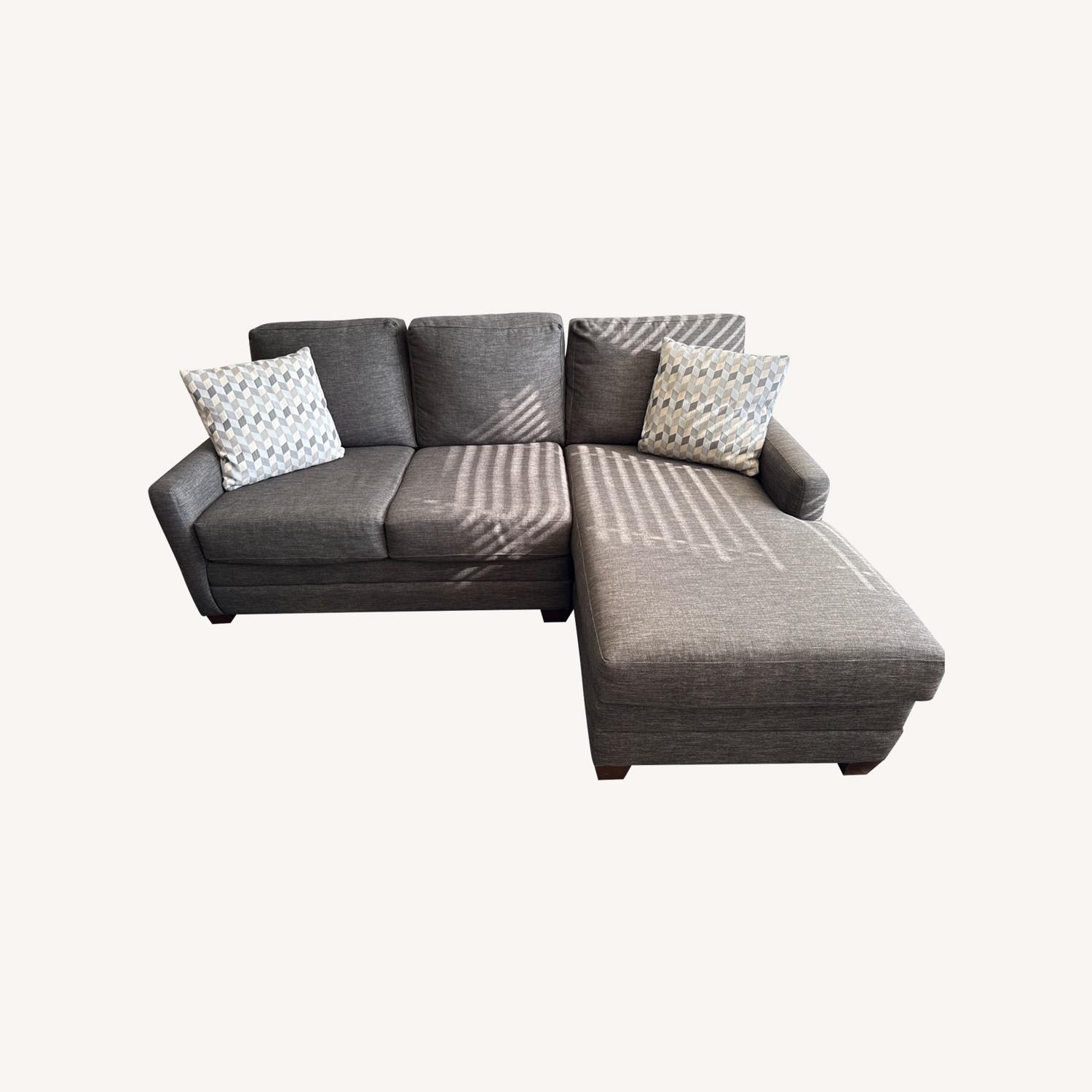 Bassett Furniture Charcoal Gray Sofa  - image-0