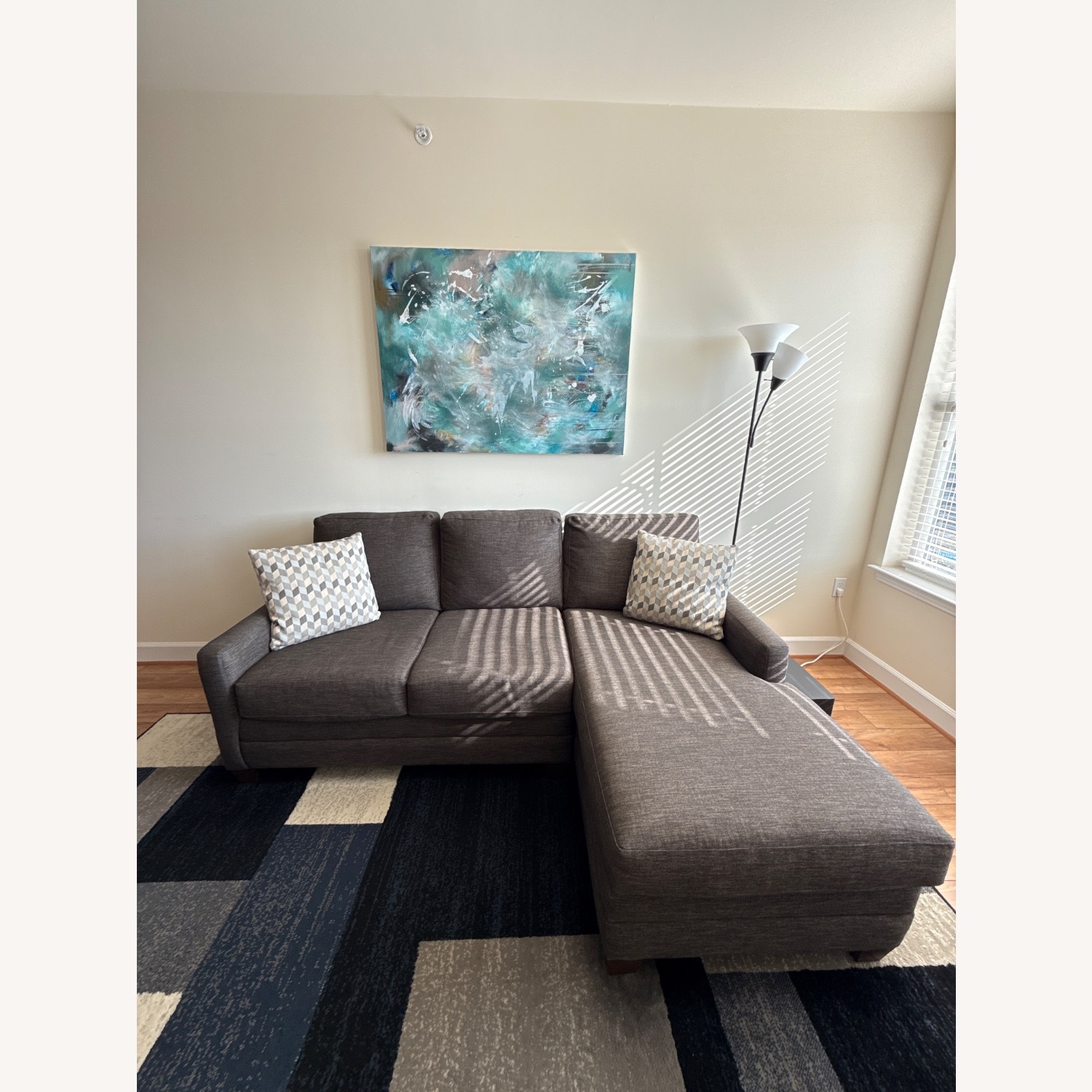 Bassett Furniture Charcoal Gray Sofa  - image-1