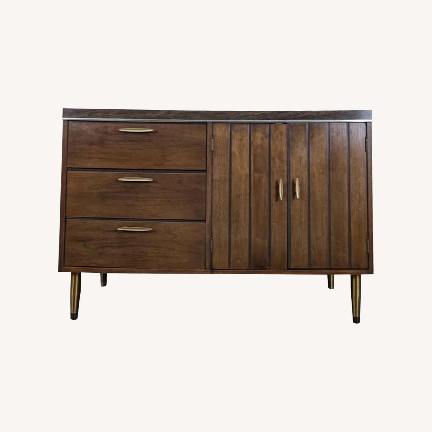 Mid Century Modern Walnut Credenza Buffet - image-0