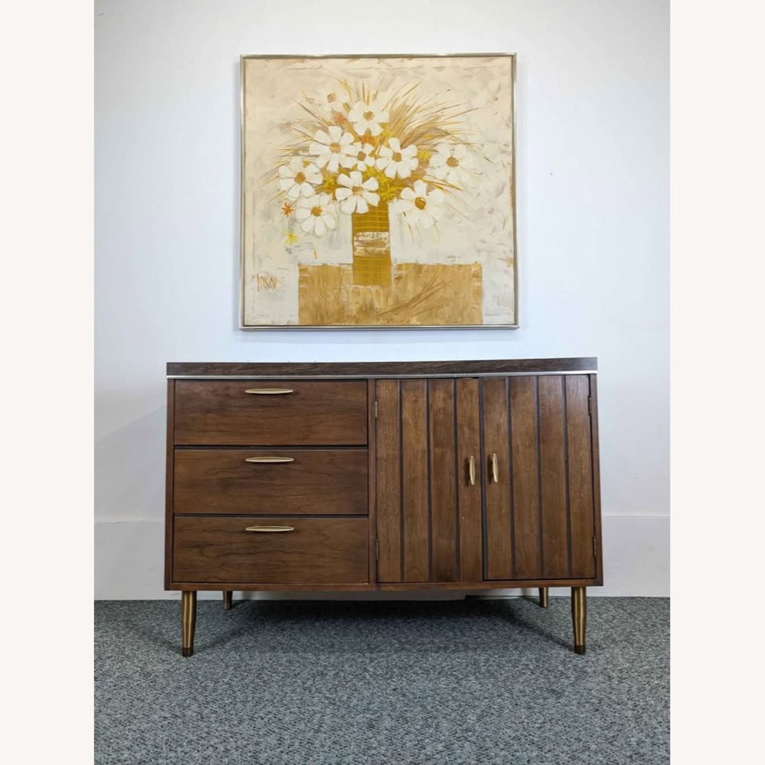 Mid Century Modern Walnut Credenza Buffet - image-1