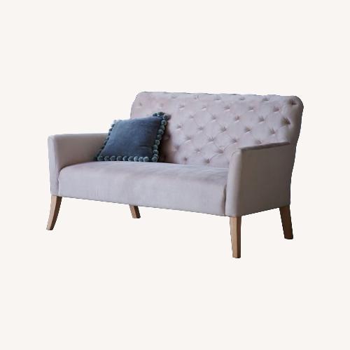 Used West Elm Elton Settee in Luster Velvet Dusty Blush for sale on AptDeco